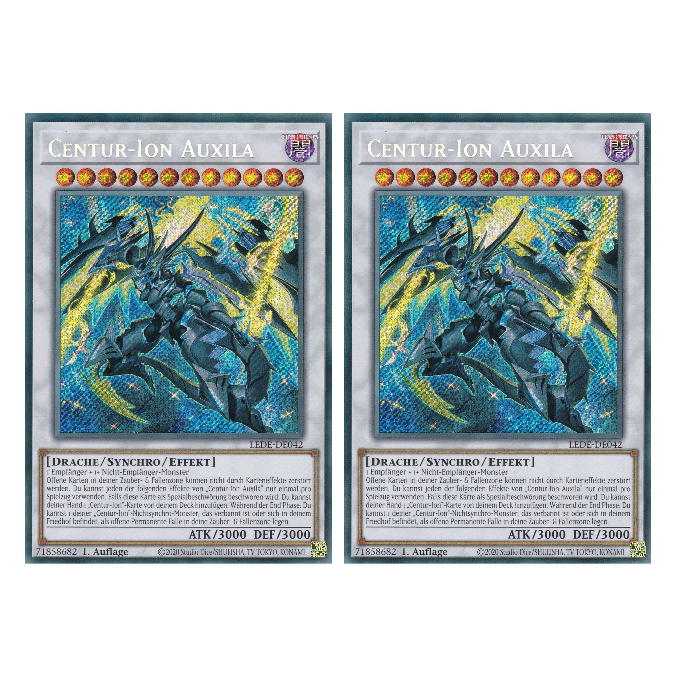 Centur-Ion Auxila - LEDE-DE042 - Secret Rare - Deutsch - 1. Auflage - Legacy of Destruction - Duo Set (2 Stück) - Yu-Gi-Oh!