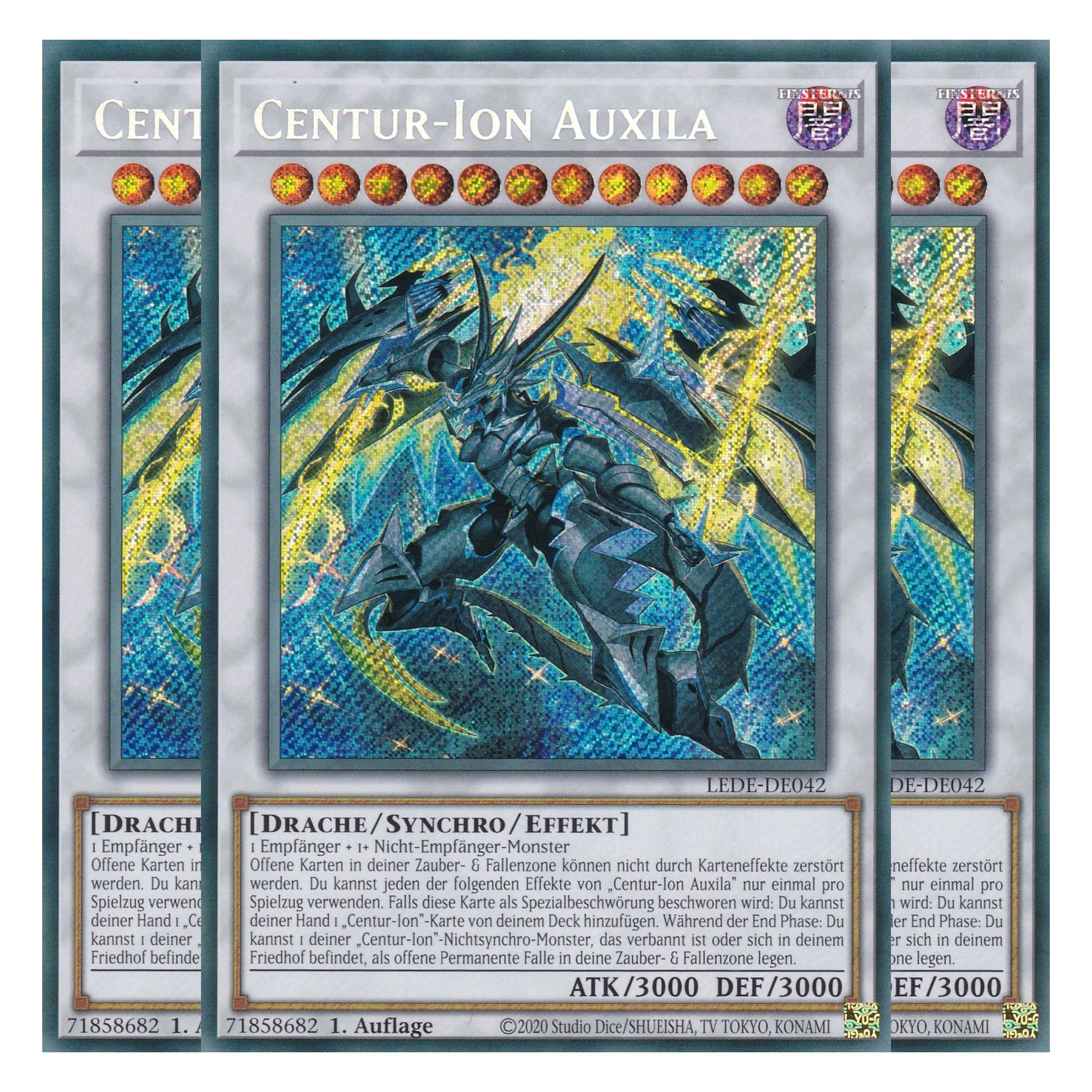 Centur-Ion Auxila - LEDE-DE042 - Secret Rare - Deutsch - 1. Auflage - Legacy of Destruction - Playset (3 Kopien) - Yu-Gi-Oh!