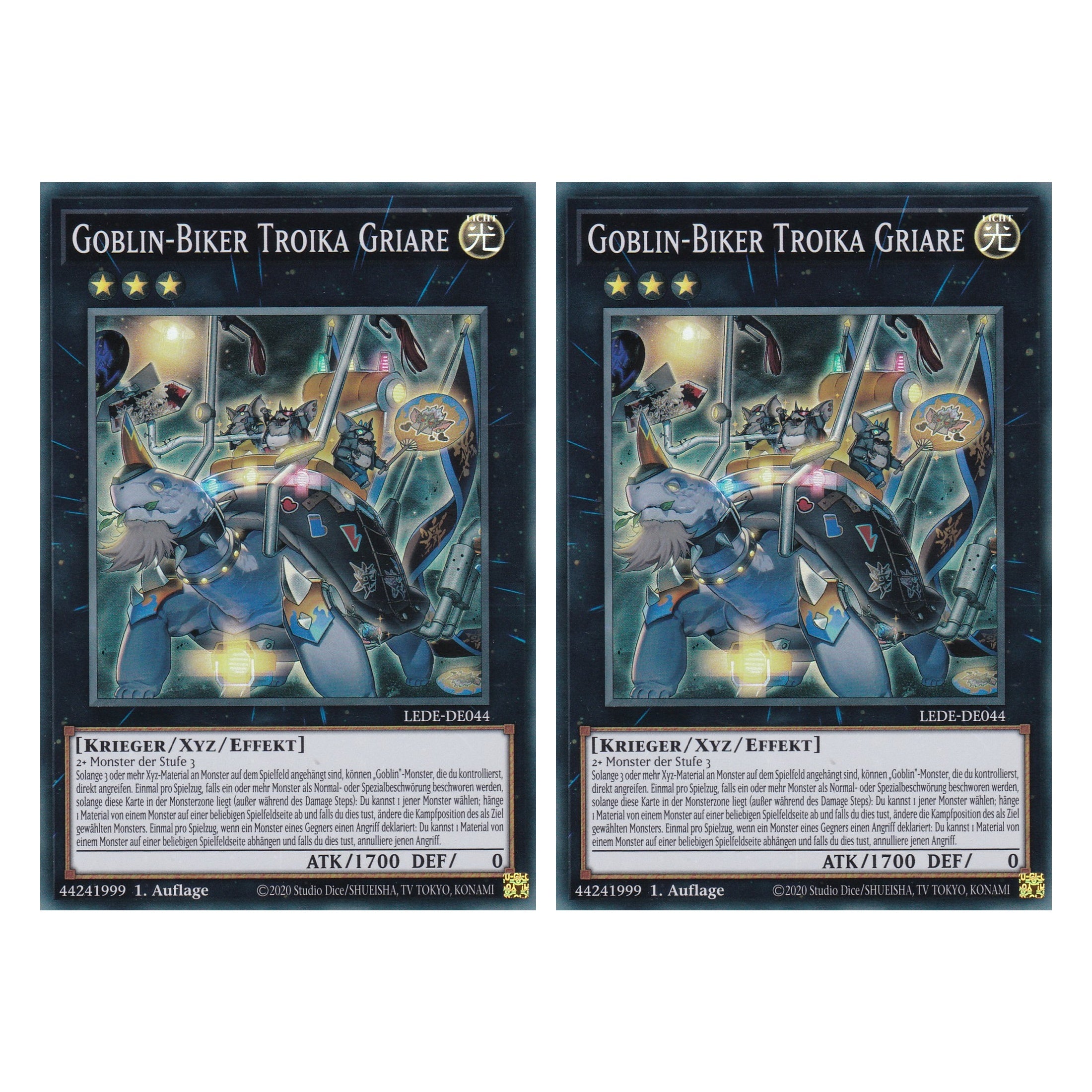 Goblin-Biker Troika Griare - LEDE-DE044 - Super Rare - Deutsch - 1. Auflage - Legacy of Destruction - Duo Set (2 Stück) - Yu-Gi-Oh!