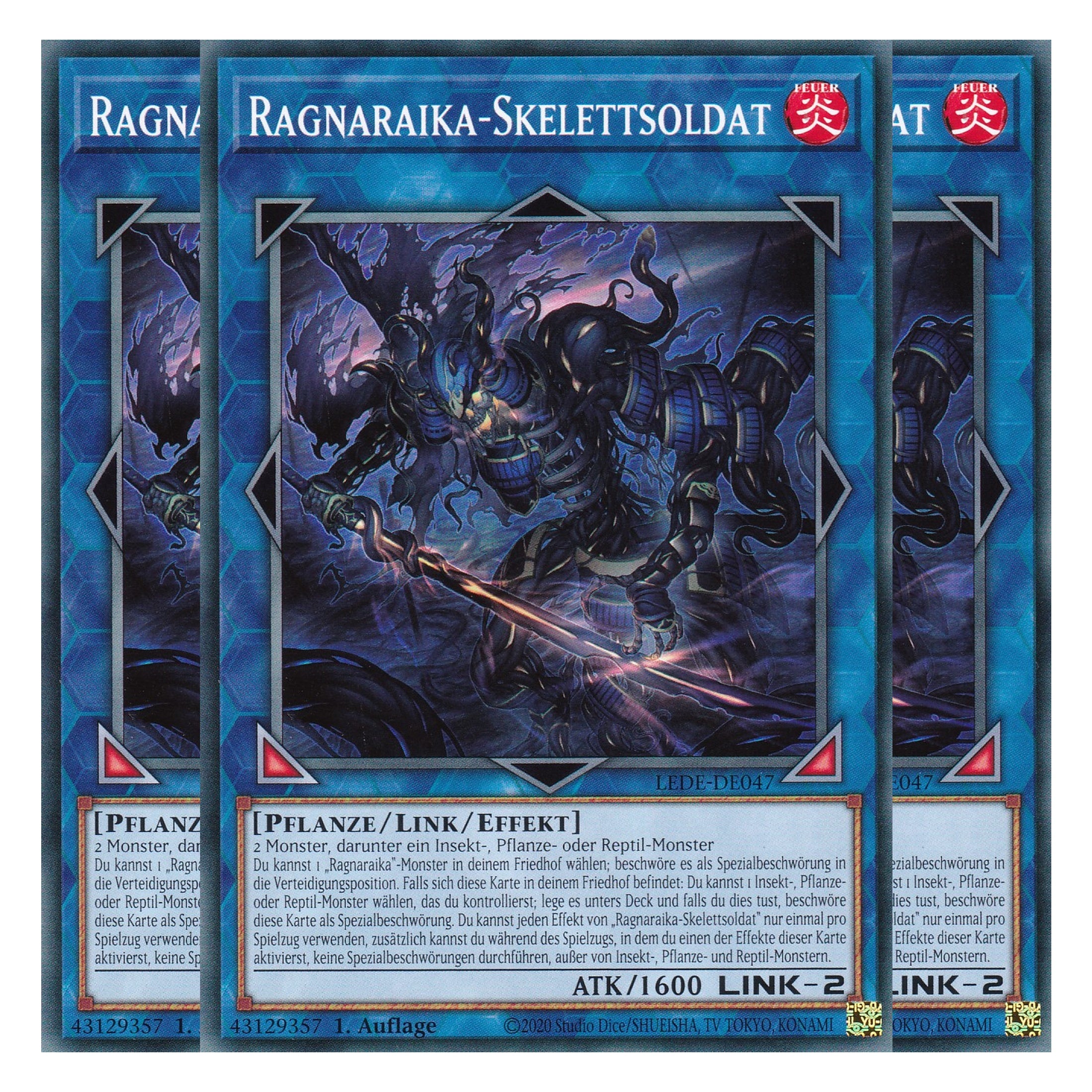 Ragnaraika-Skelettsoldat - LEDE-DE047 - Common - Deutsch - 1. Auflage - Legacy of Destruction - Playset (3 Kopien) - Yu-Gi-Oh!