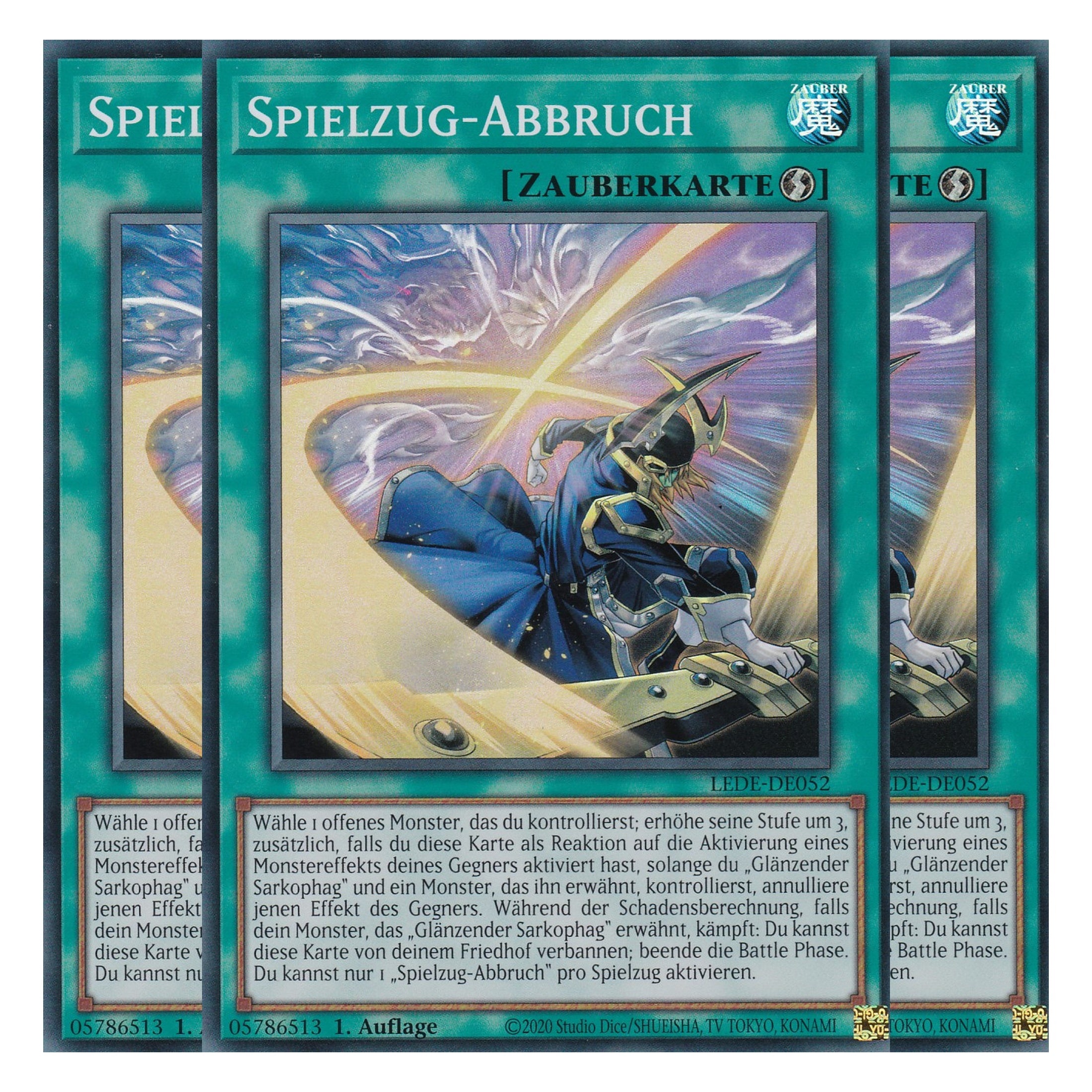 Spielzug-Abbruch - LEDE-DE052 - Super Rare - Deutsch - 1. Auflage - Legacy of Destruction - Playset (3 Kopien) - Yu-Gi-Oh!