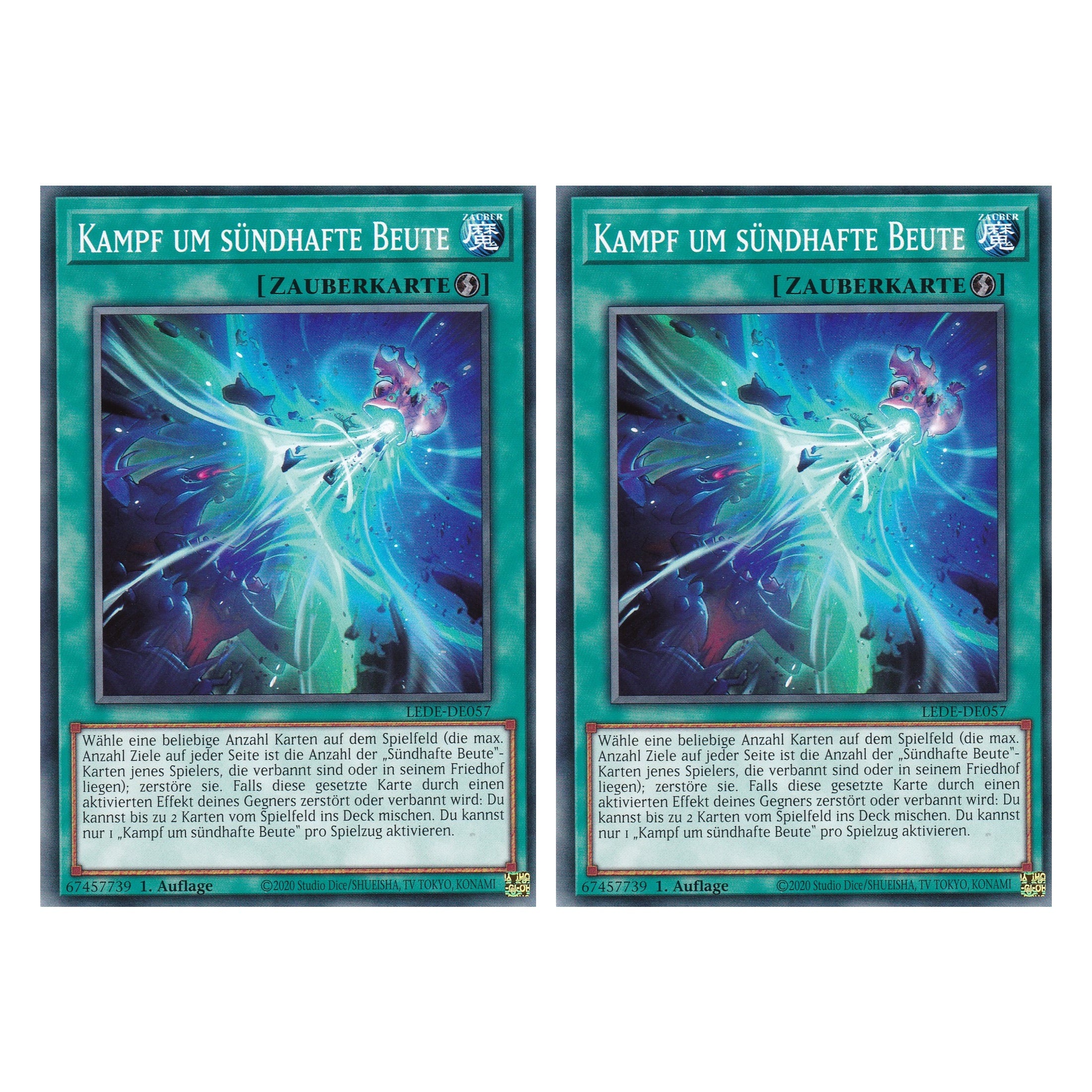 Kampf um Sündhafte Beute - LEDE-DE057 - Common - Deutsch - 1. Auflage - Legacy of Destruction - Duo Set (2 Stück) - Yu-Gi-Oh!