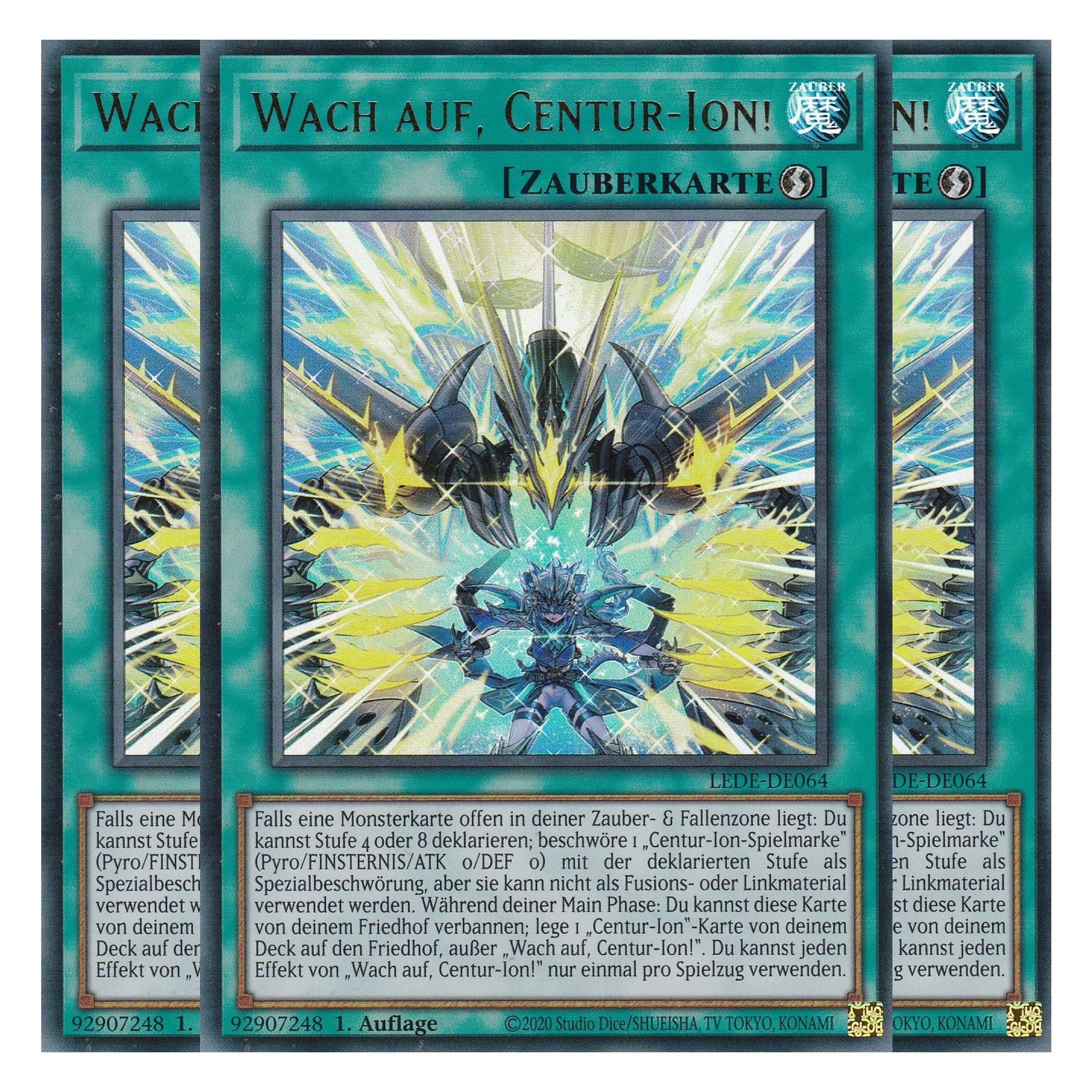 Wach auf, Centur-Ion! - LEDE-DE064 - Ultra Rare - Deutsch - 1. Auflage - Legacy of Destruction - Playset (3 Kopien) - Yu-Gi-Oh!