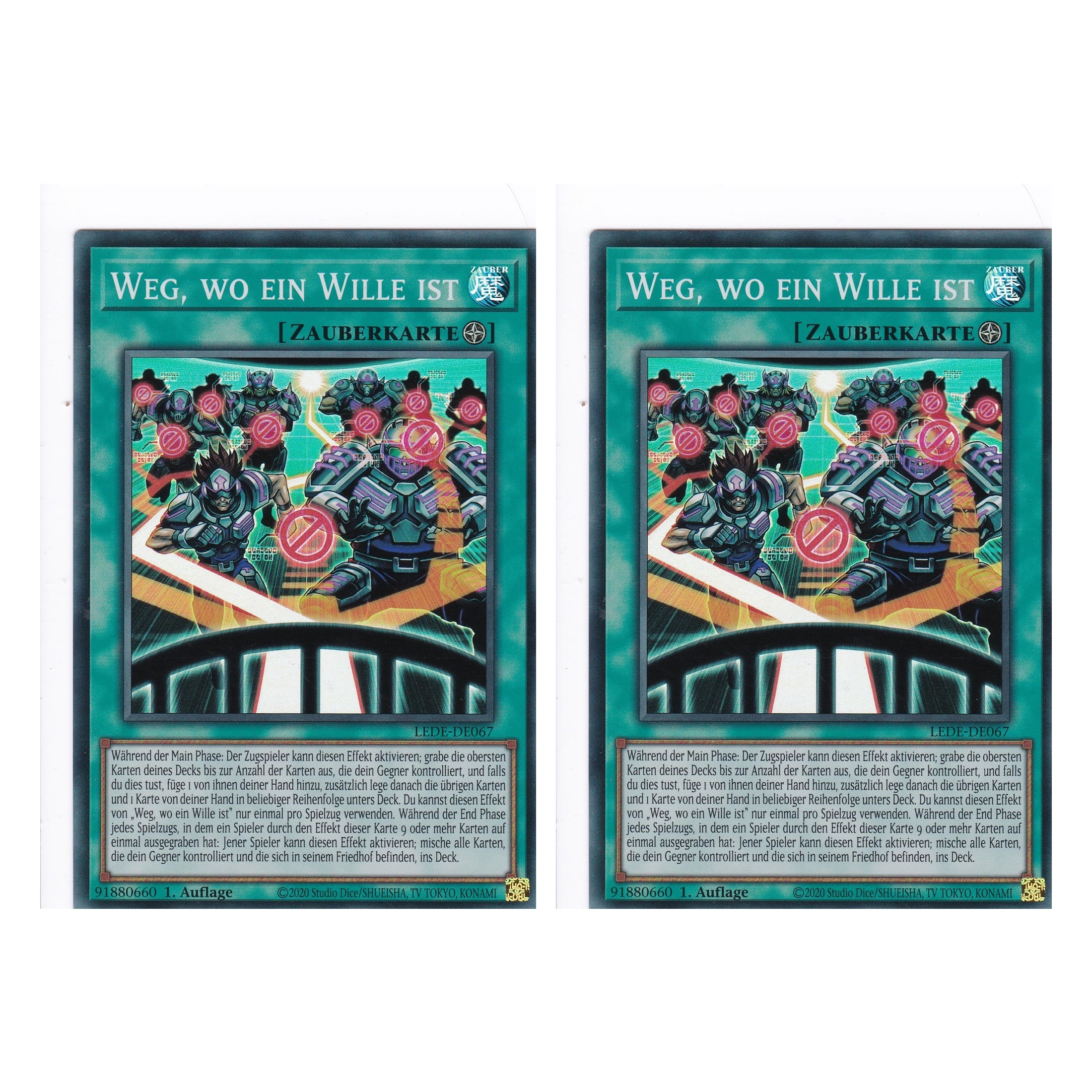 Weg, wo ein Wille ist - LEDE-DE067 - Super Rare - Deutsch - 1. Auflage - Legacy of Destruction - Duo Set (2 Stück) - Yu-Gi-Oh!
