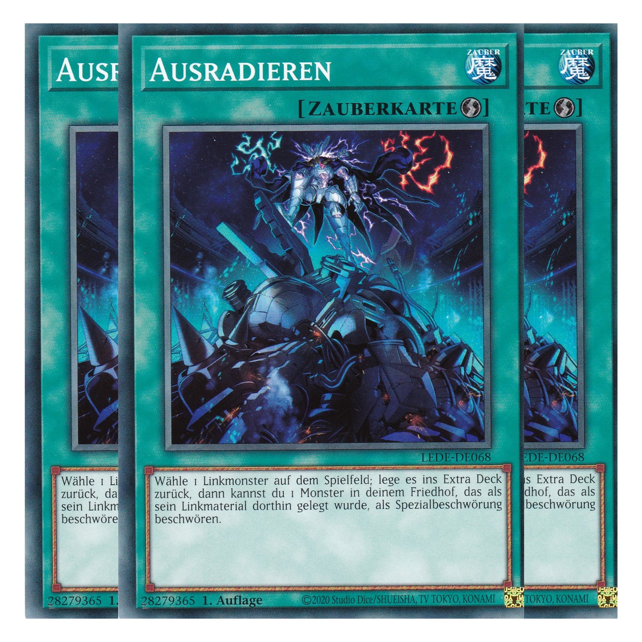 Ausradieren - LEDE-DE068 - Common - Deutsch - 1. Auflage - Legacy of Destruction - Playset (3 Kopien) - Yu-Gi-Oh!