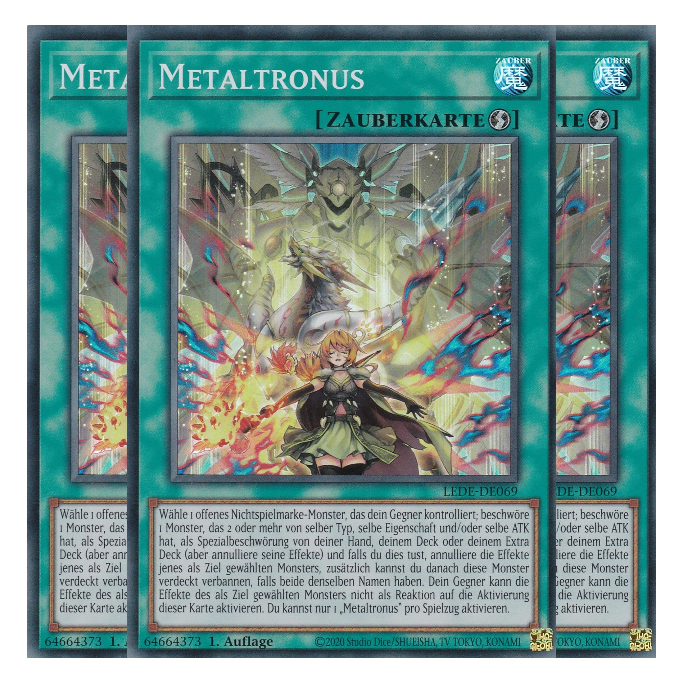 Metaltronus - LEDE-DE069 - Super Rare - Deutsch - 1. Auflage - Legacy of Destruction - Playset (3 Kopien) - Yu-Gi-Oh!