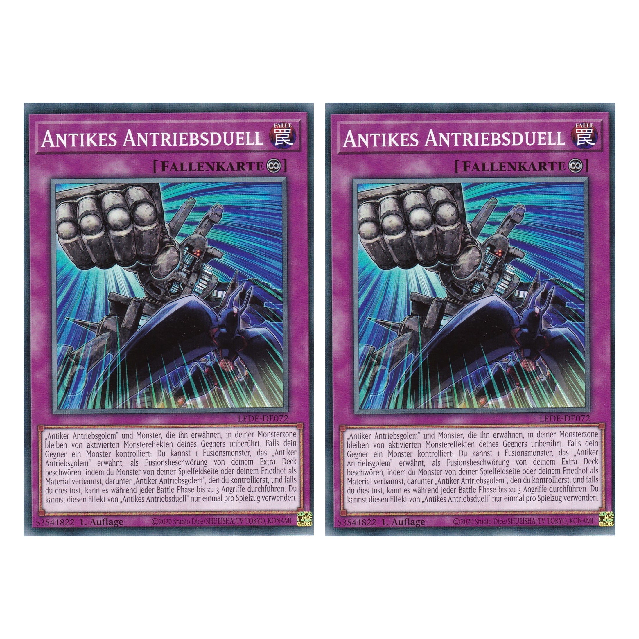 Antikes Antriebsduell - LEDE-DE072 - Common - Deutsch - 1. Auflage - Legacy of Destruction - Duo Set (2 Stück) - Yu-Gi-Oh!