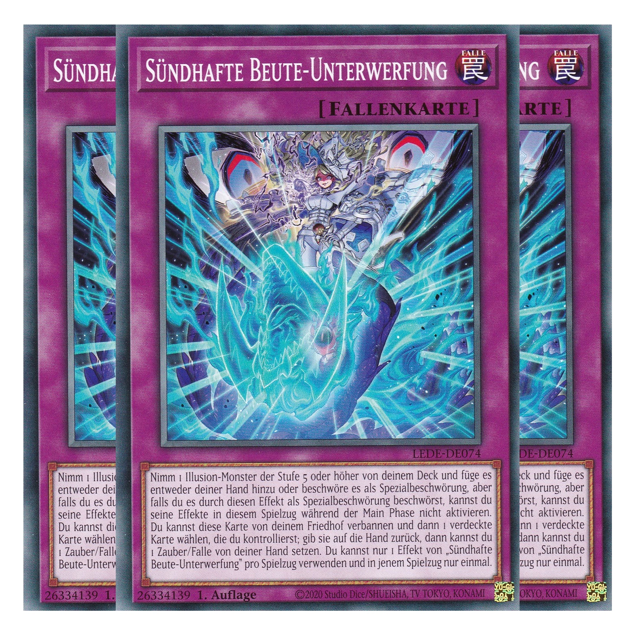 Sündhafte Beute-Unterwerfung - LEDE-DE074 - Common - Deutsch - 1. Auflage - Legacy of Destruction - Playset (3 Kopien) - Yu-Gi-Oh!