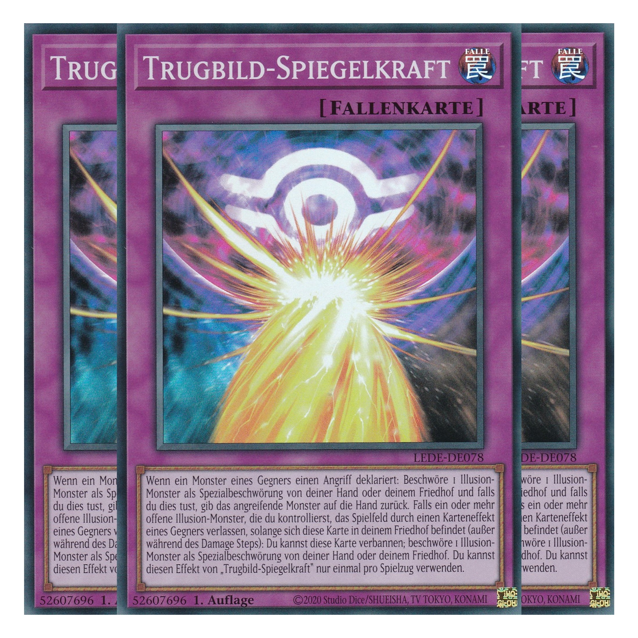 Trugbild-Spiegelkraft - LEDE-DE078 - Super Rare - Deutsch - 1. Auflage - Legacy of Destruction - Playset (3 Kopien) - Yu-Gi-Oh!