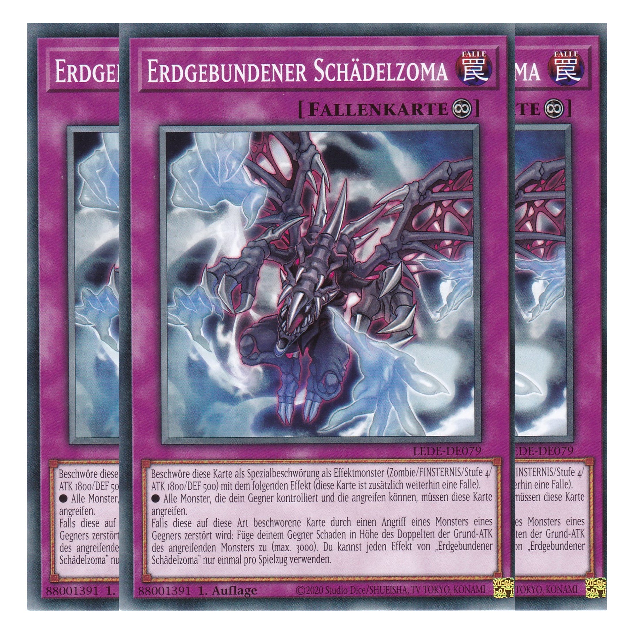 Erdgebundener Schädelzoma - LEDE-DE079 - Common - Deutsch - 1. Auflage - Legacy of Destruction - Playset (3 Kopien) - Yu-Gi-Oh!