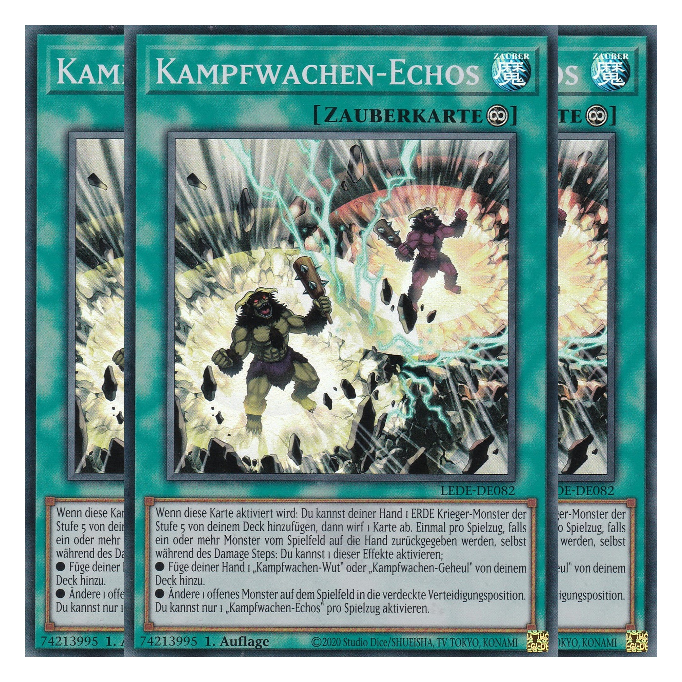 Kampfwachen-Echos - LEDE-DE082 - Super Rare - Deutsch - 1. Auflage - Legacy of Destruction - Playset (3 Kopien) - Yu-Gi-Oh!