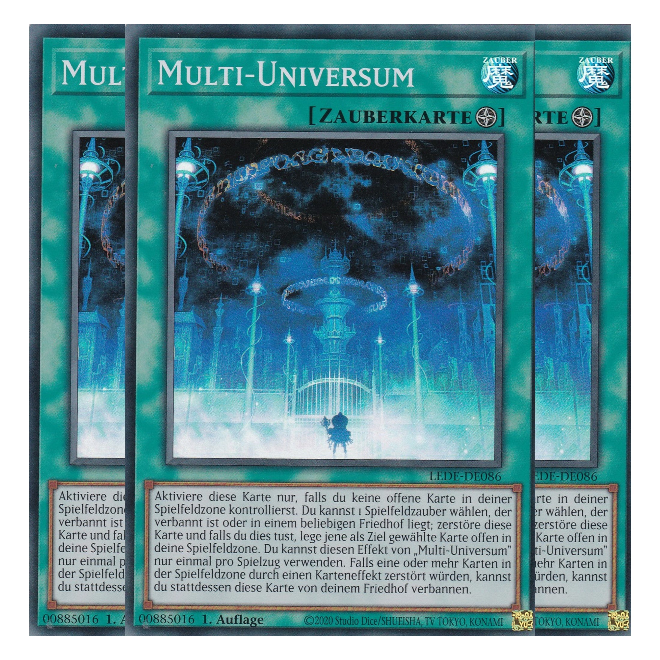 Multi-Universum - LEDE-DE086 - Super Rare - Deutsch - 1. Auflage - Legacy of Destruction - Playset (3 Kopien) - Yu-Gi-Oh!