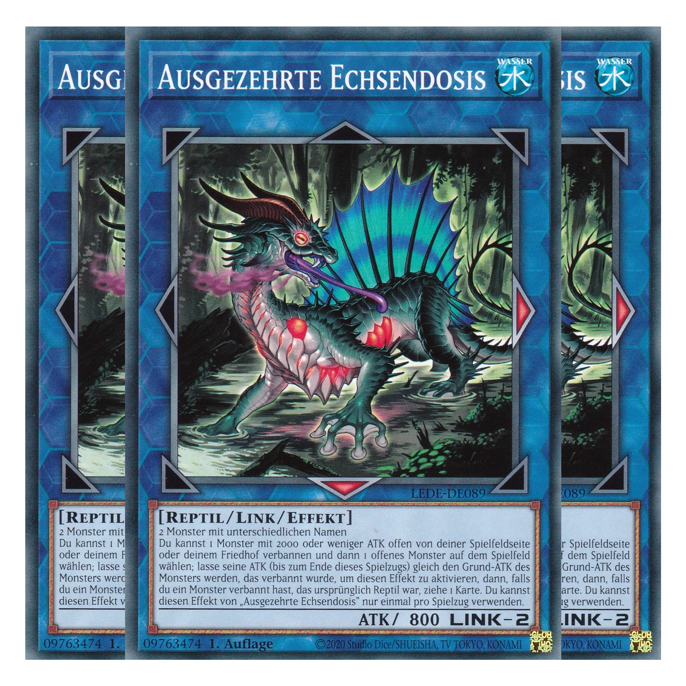 Ausgezehrte Echsendosis - LEDE-DE089 - Common - Deutsch - 1. Auflage - Legacy of Destruction - Playset (3 Kopien) - Yu-Gi-Oh!