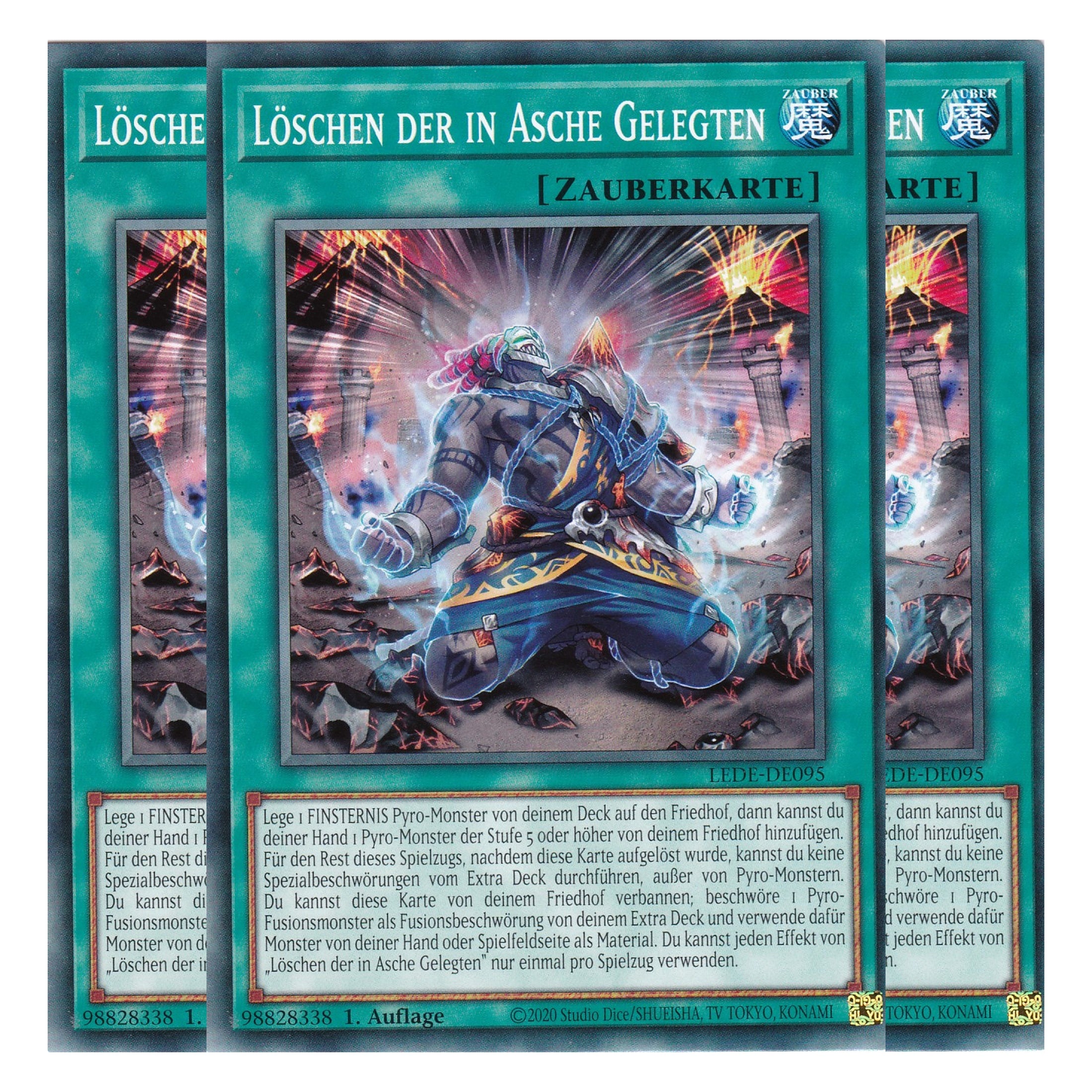 Löschen der in Asche Gelegten - LEDE-DE095 - Common - Deutsch - 1. Auflage - Legacy of Destruction - Playset (3 Kopien) - Yu-Gi-Oh!
