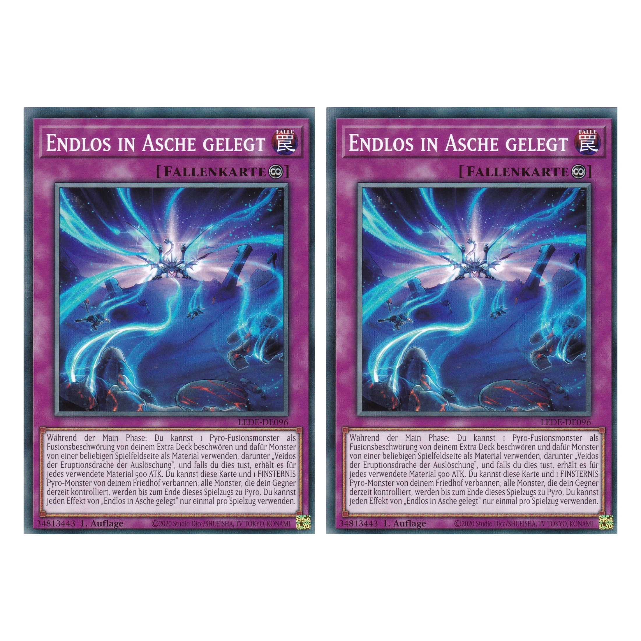 Endlos in Asche gelegt - LEDE-DE096 - Common - Deutsch - 1. Auflage - Legacy of Destruction - Duo Set (2 Stück) - Yu-Gi-Oh!
