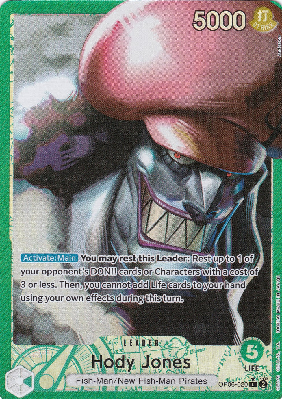 Hody Jones (OP06-020) (V.2) - Alternatives Artwork - Leader - Wings of the Captain