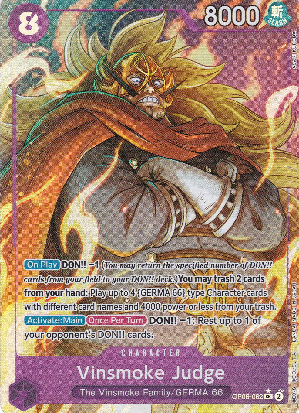 Vinsmoke Judge (OP06-062) (V.2) - Alternatives Artwork - Super Rare - Wings of the Captain