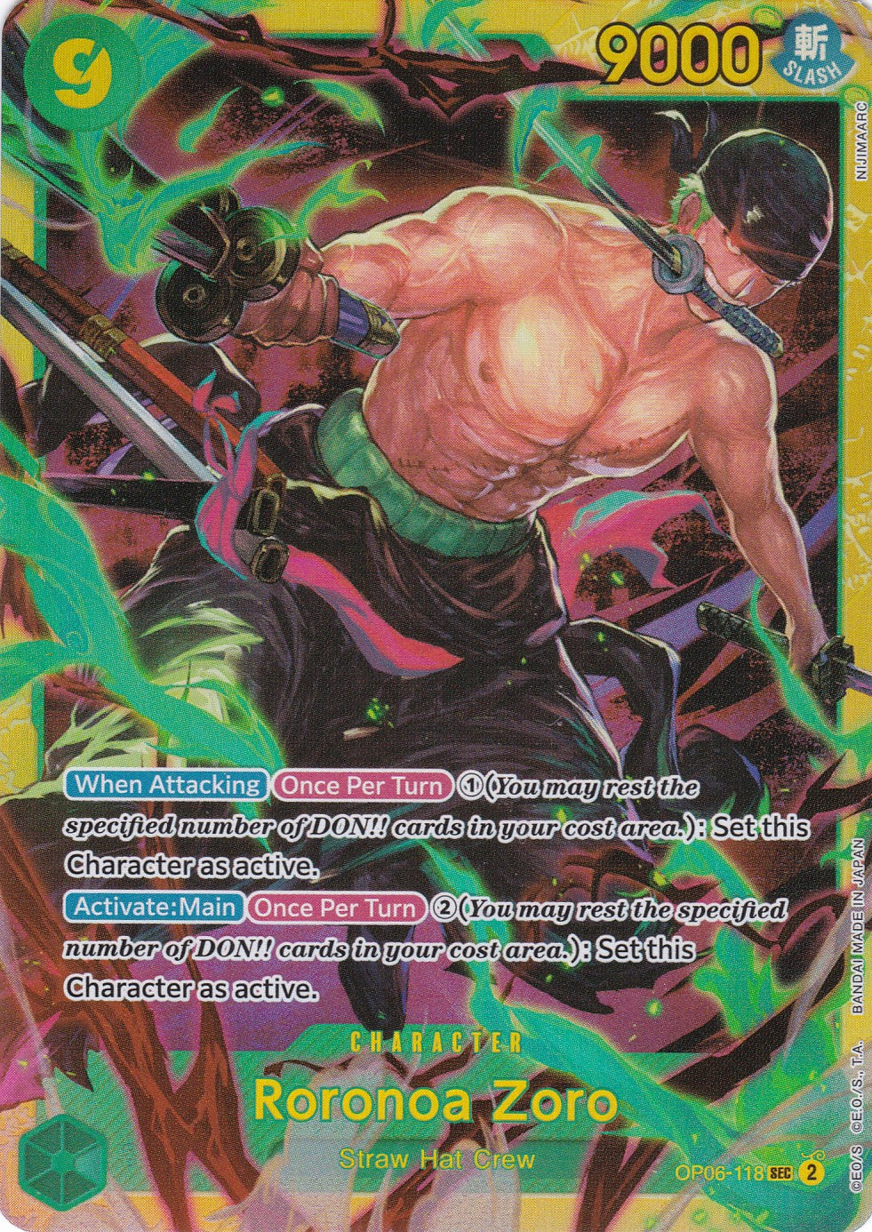 Roronoa Zoro (OP06-118) (V.1) - Secret Rare - Wings of the Captain