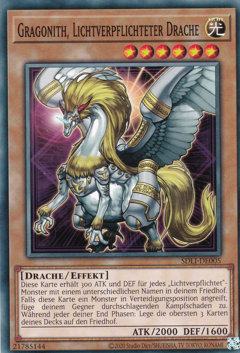 Gragonith, Lichtverpflichteter Drache - SDLI-DE005 - Common - Deutsch - Unlimitierte Auflage - Structure Deck: The Realm of Light Einzelkarten