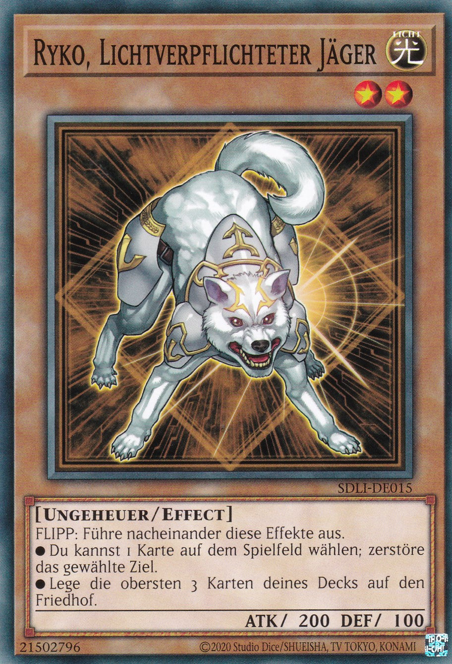 Ryko, Lichtverpflichteter Jäger - SDLI-DE015 - Common - Deutsch - Unlimitierte Auflage - Structure Deck: The Realm of Light Einzelkarten