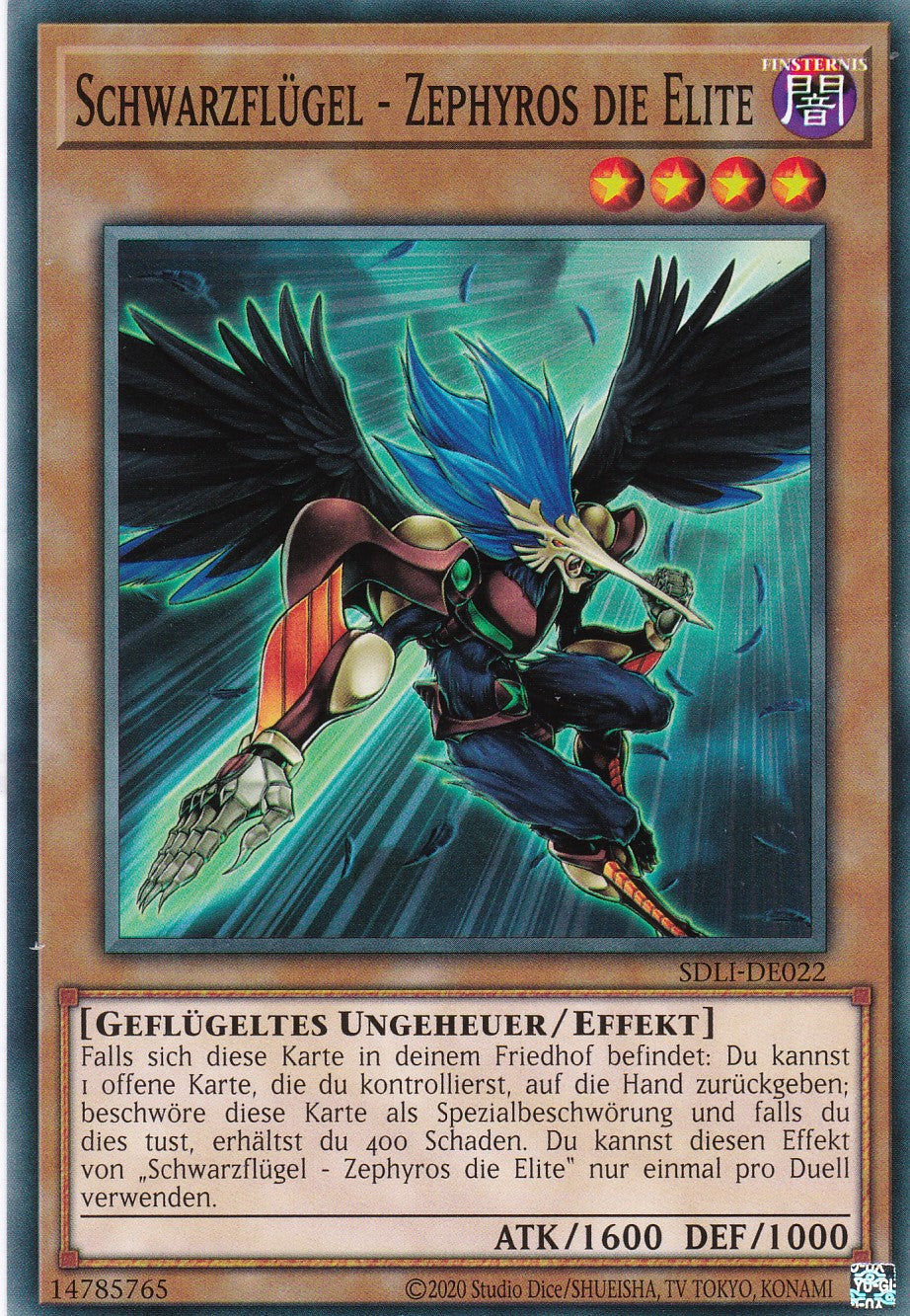 Schwarzflügel - Zephyros die Elite - SDLI-DE022 - Common - Deutsch - Unlimitierte Auflage - Structure Deck: The Realm of Light Einzelkarten