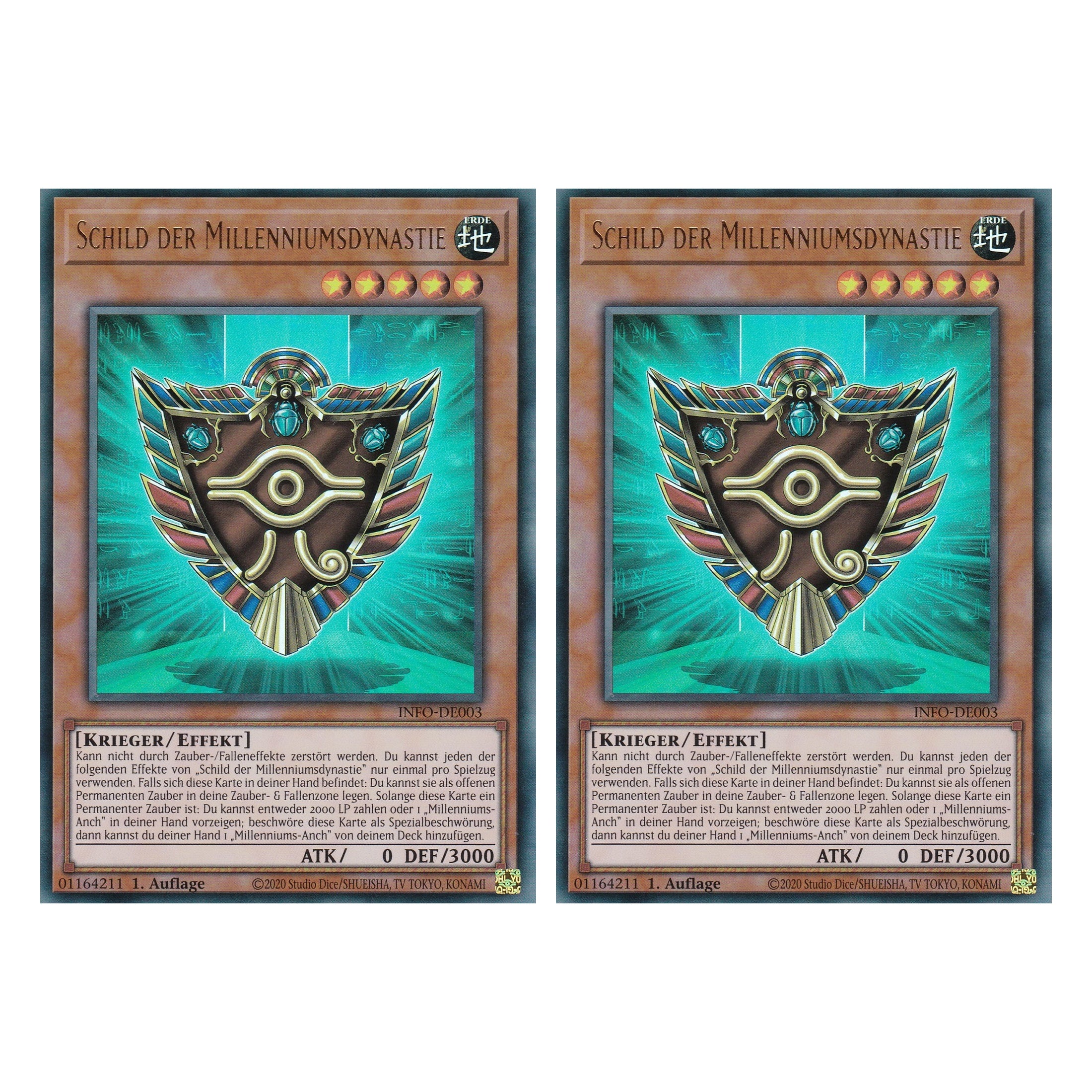 Schild der Millenniumsdynastie - INFO-DE003 - Ultra Rare - Deutsch - 1. Auflage - The Infinite Forbidden - Duo Set (2 Stück) - Yu-Gi-Oh!