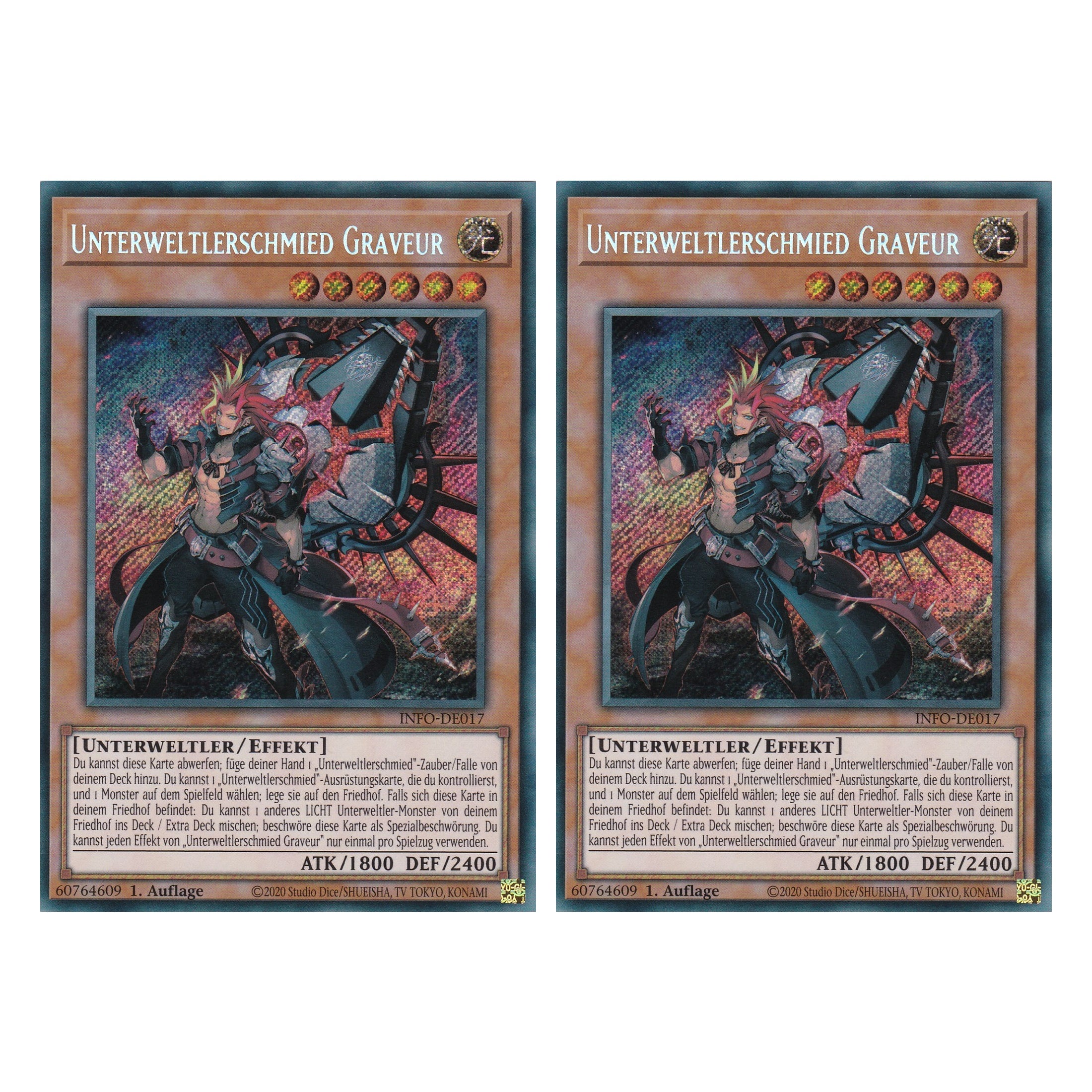 Unterweltlerschmied Graveur - INFO-DE017 - Secret Rare - Deutsch - 1. Auflage - The Infinite Forbidden - Duo Set (2 Stück) - Yu-Gi-Oh!