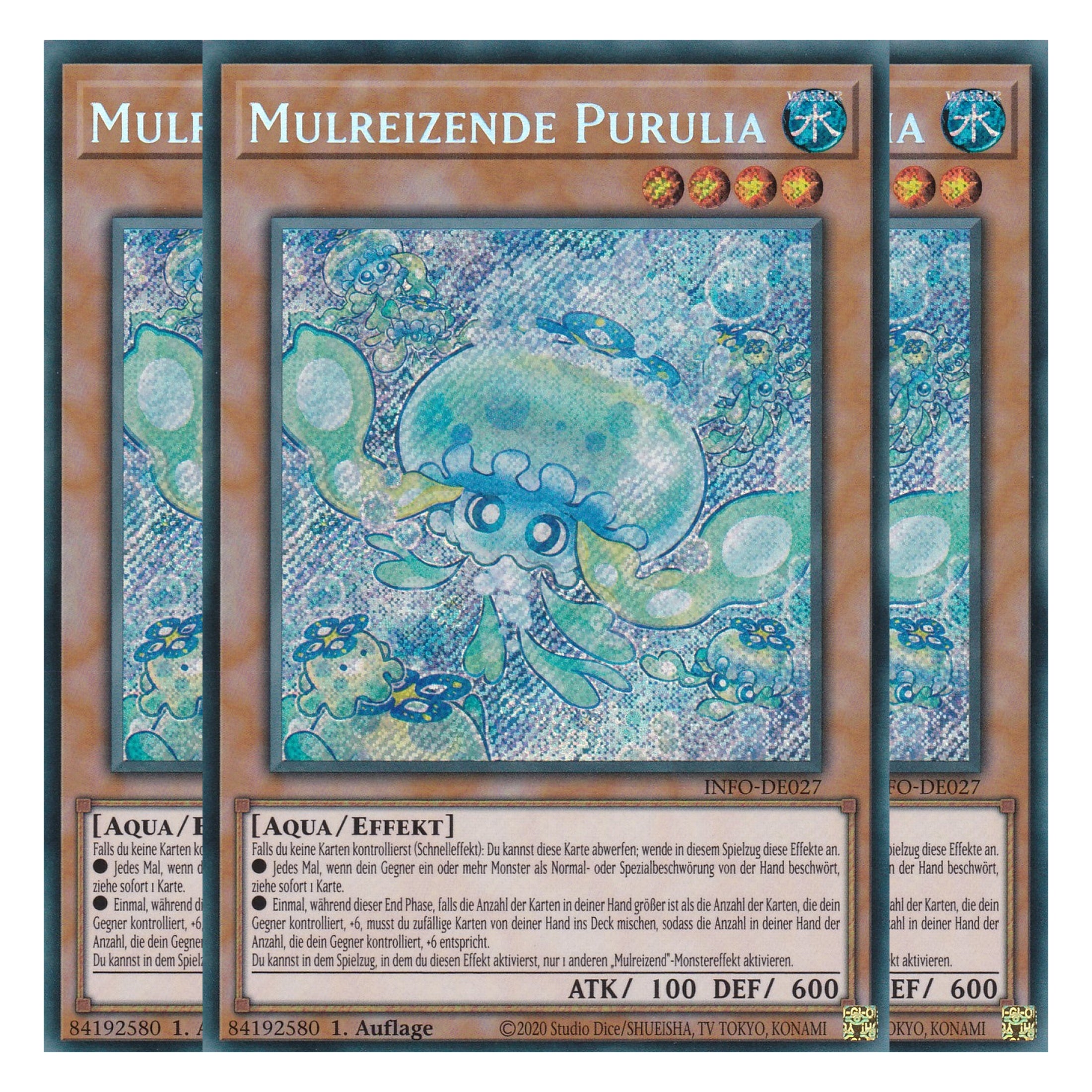 Mulreizende Purulia - INFO-DE027 - Secret Rare - Deutsch - 1. Auflage - The Infinite Forbidden - Playset (3 Kopien) - Yu-Gi-Oh!