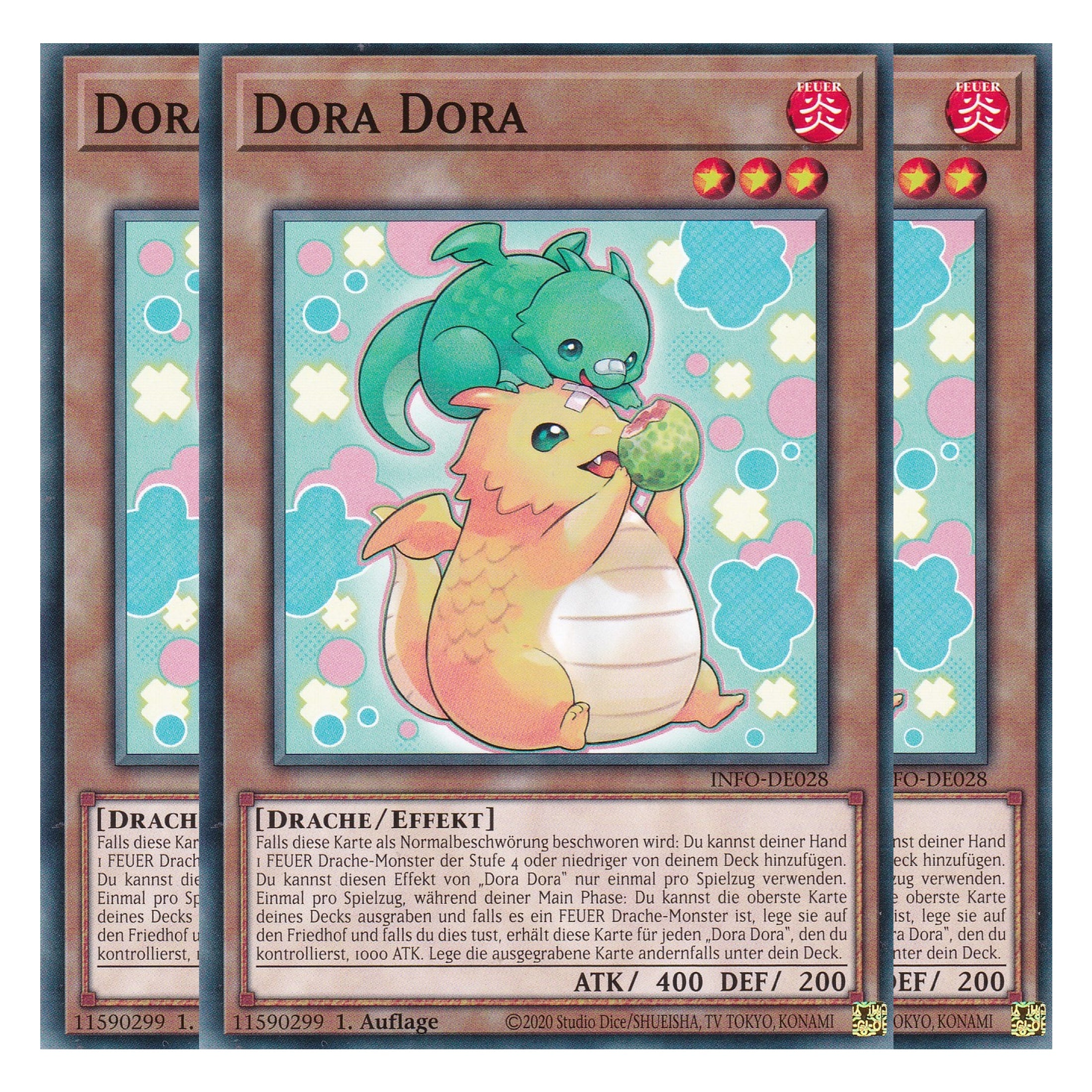 Dora Dora - INFO-DE028 - Common - Deutsch - 1. Auflage - The Infinite Forbidden - Playset (3 Kopien) - Yu-Gi-Oh!