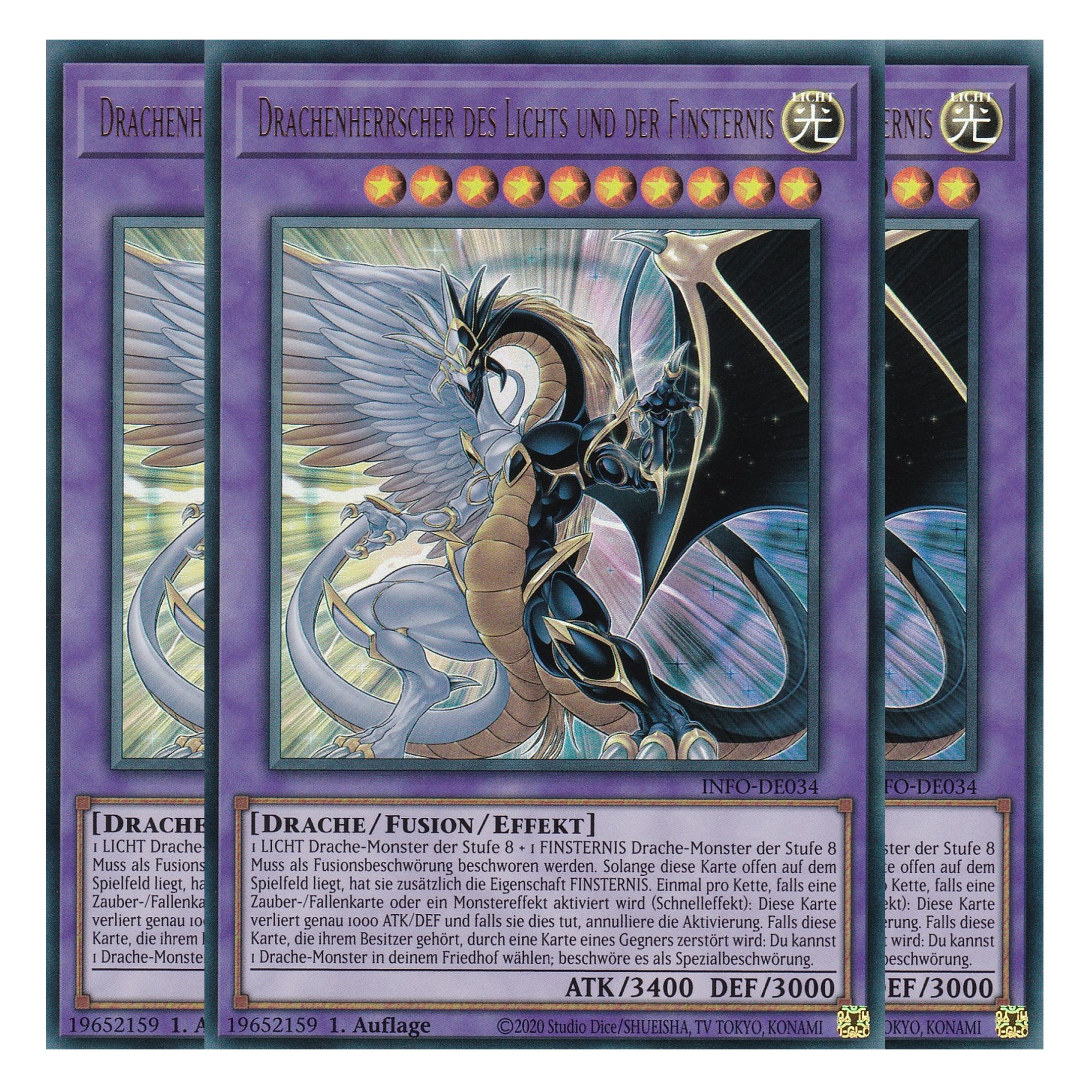 Drachenherrscher des Lichts und der Finsternis - INFO-DE034 - Ultra Rare - Deutsch - 1. Auflage - The Infinite Forbidden - Playset (3 Kopien) - Yu-Gi-Oh!