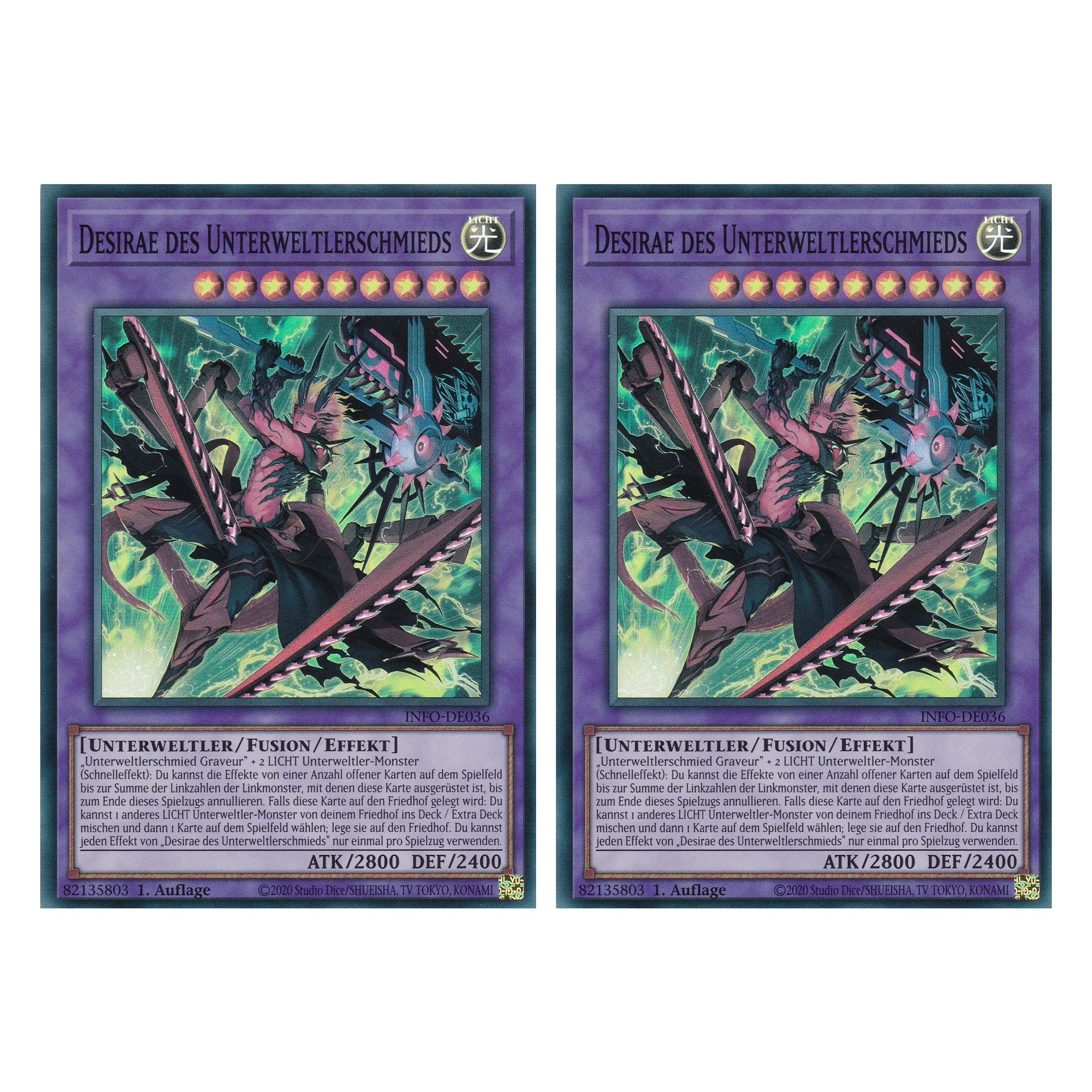 Desirae des Unterweltlerschmieds - INFO-DE036 - Super Rare - Deutsch - 1. Auflage - The Infinite Forbidden - Duo Set (2 Stück) - Yu-Gi-Oh!