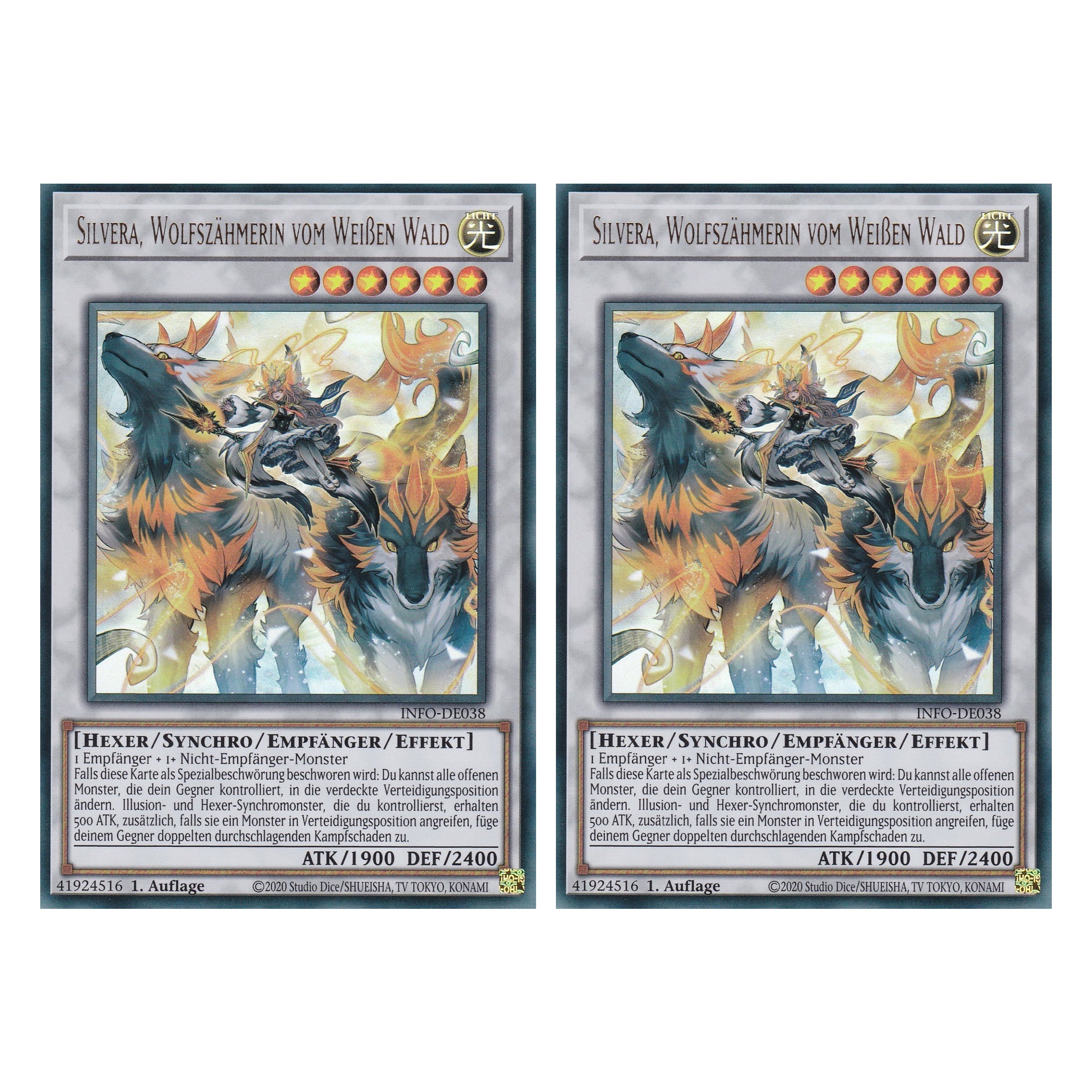 Silvera, Wolfszähmerin vom Weißen Wald - INFO-DE038 - Ultra Rare - Deutsch - 1. Auflage - The Infinite Forbidden - Duo Set (2 Stück) - Yu-Gi-Oh!