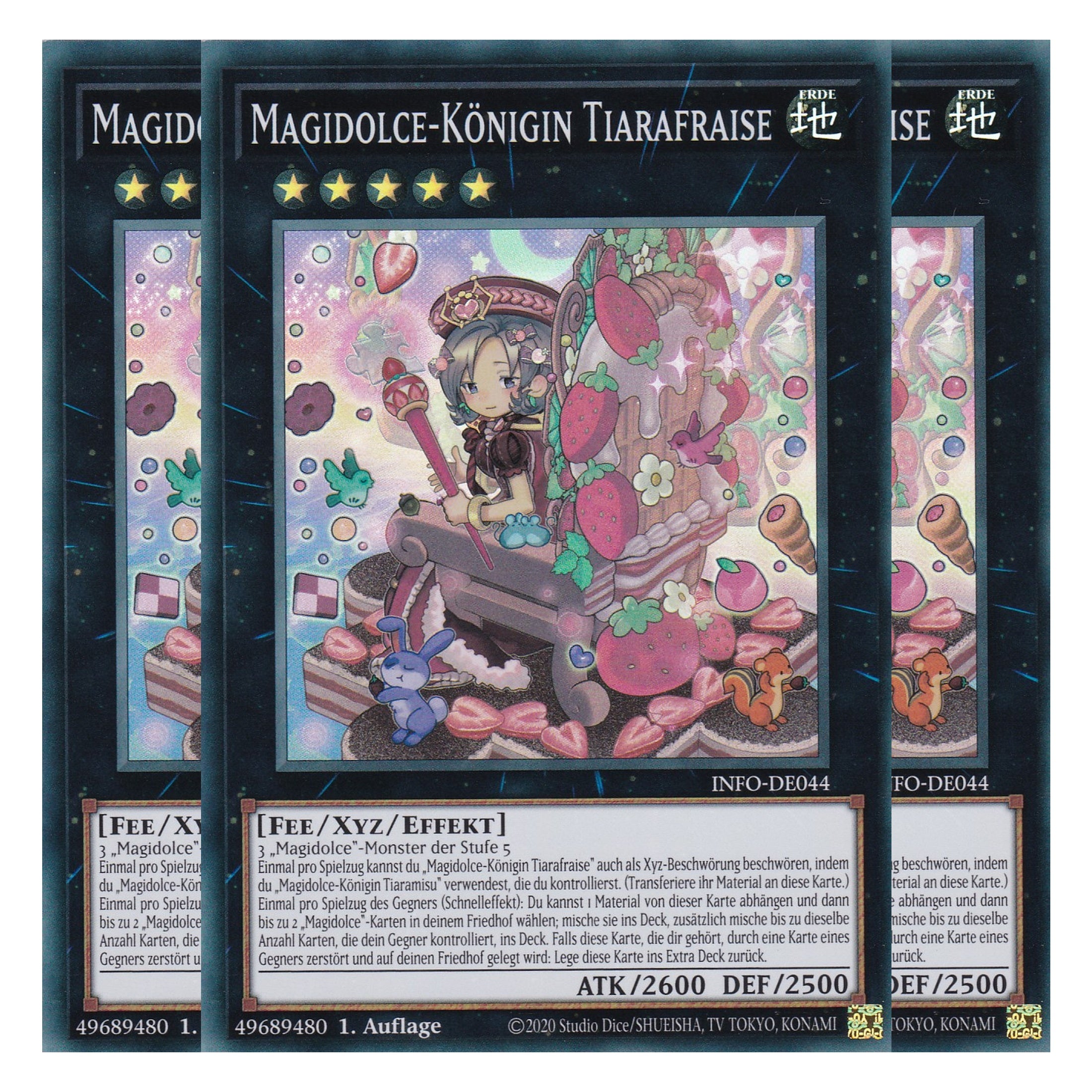 Magudikce-Königin Tiarafraise - INFO-DE044 - Super Rare - Deutsch - 1. Auflage - The Infinite Forbidden - Playset (3 Kopien) - Yu-Gi-Oh!