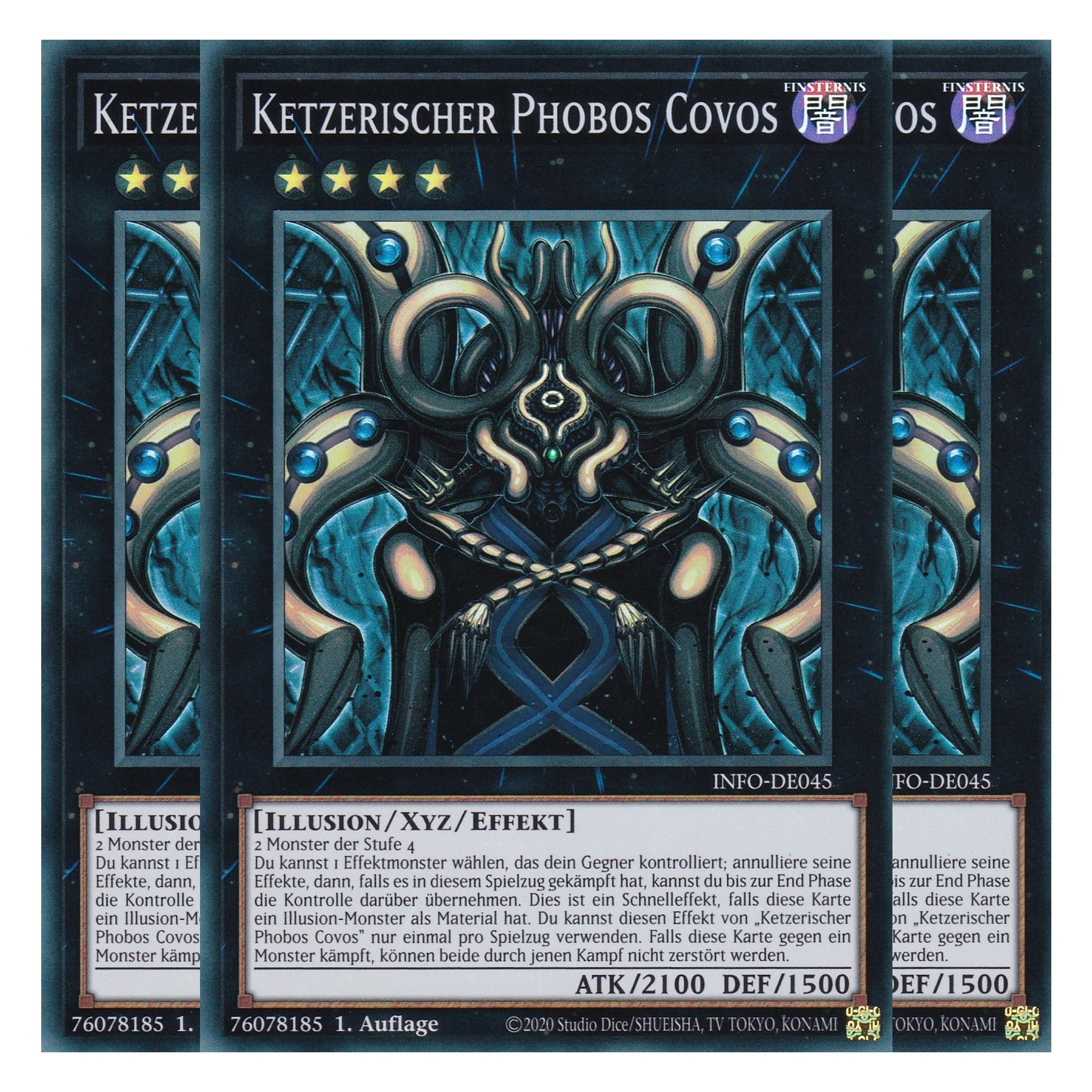 Ketzerischer Phobos Covos - INFO-DE045 - Super Rare - Deutsch - 1. Auflage - The Infinite Forbidden - Playset (3 Kopien) - Yu-Gi-Oh!