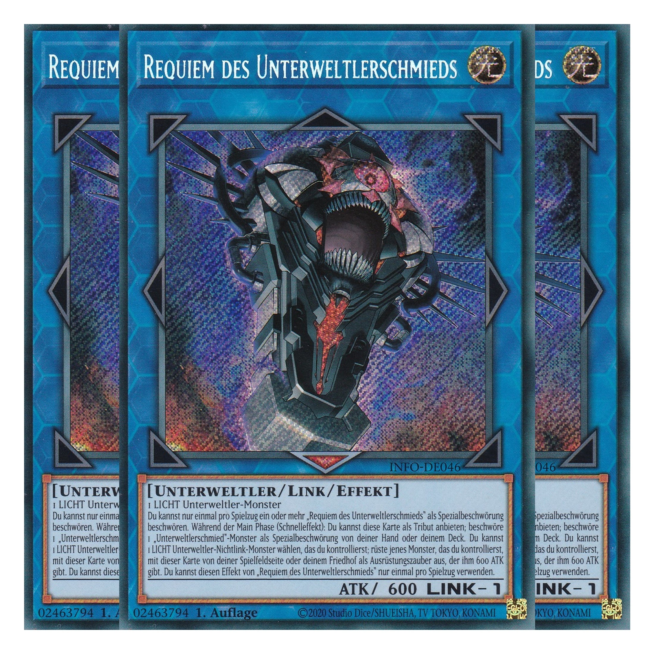 Requiem des Unterweltlerschmieds - INFO-DE046 - Secret Rare - Deutsch - 1. Auflage - The Infinite Forbidden - Playset (3 Kopien) - Yu-Gi-Oh!