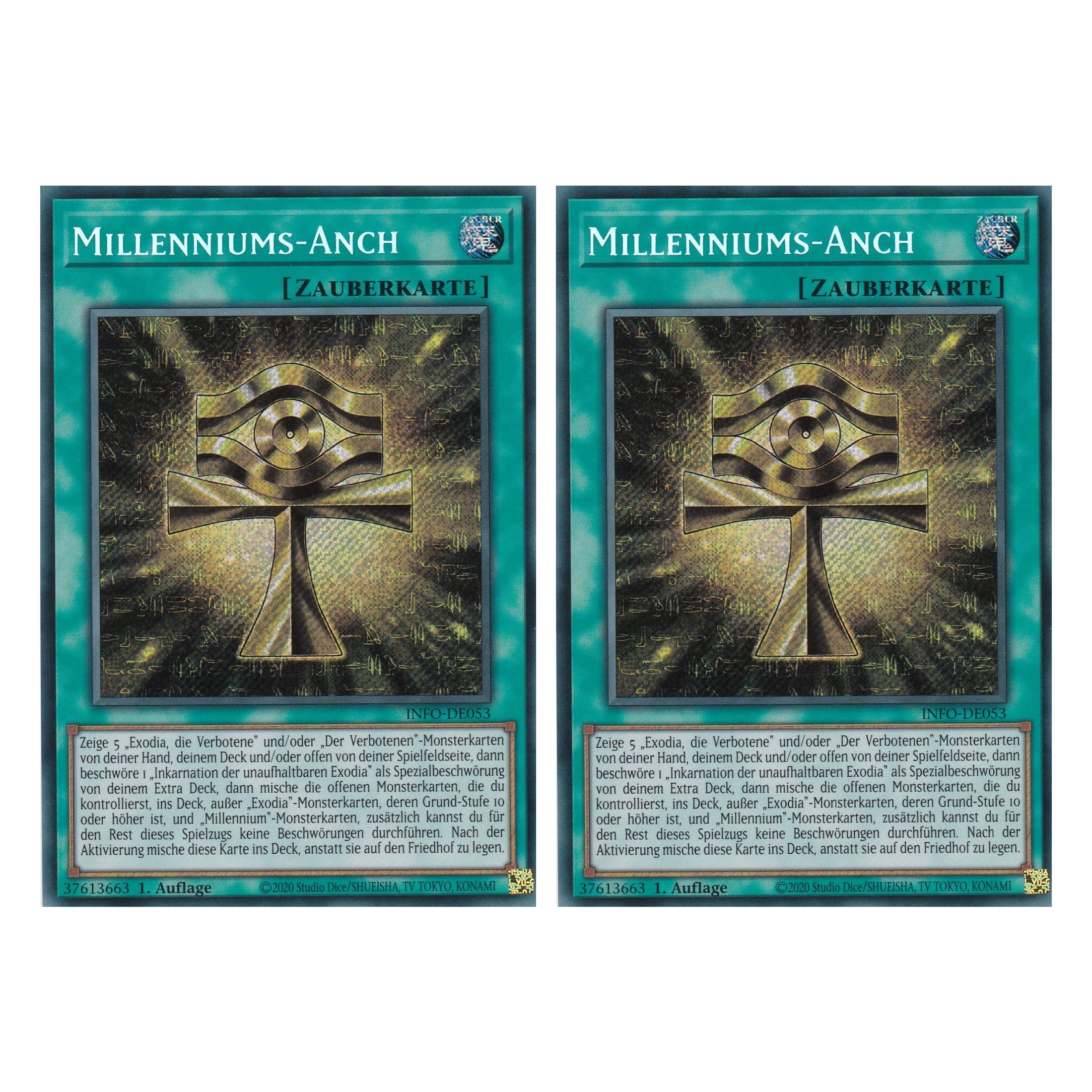 Millenniums-Anch - INFO-DE053 - Secret Rare - Deutsch - 1. Auflage - The Infinite Forbidden - Duo Set (2 Stück) - Yu-Gi-Oh!