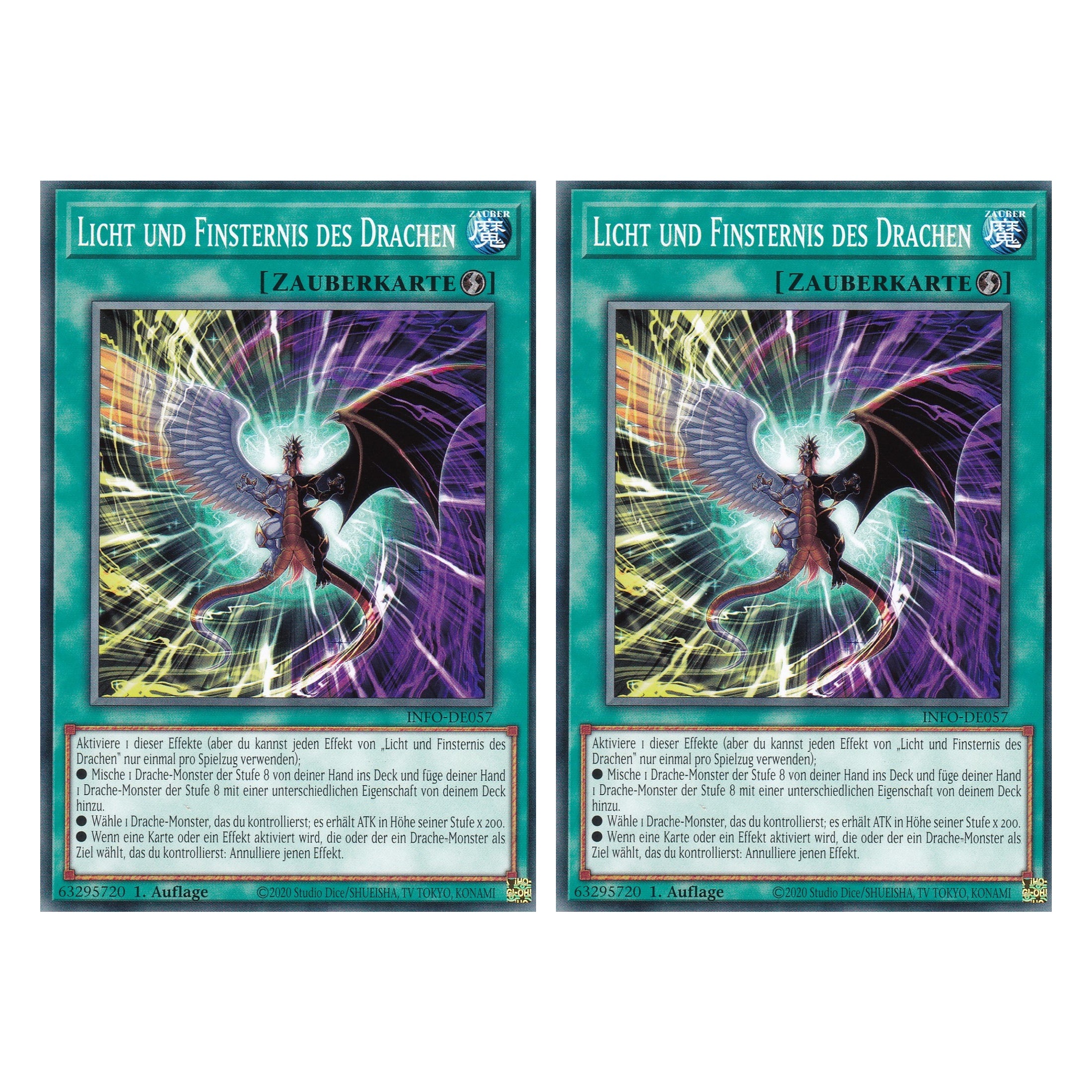 Licht und Finsternis des Drachen - INFO-DE057 - Common - Deutsch - 1. Auflage - The Infinite Forbidden - Duo Set (2 Stück) - Yu-Gi-Oh!
