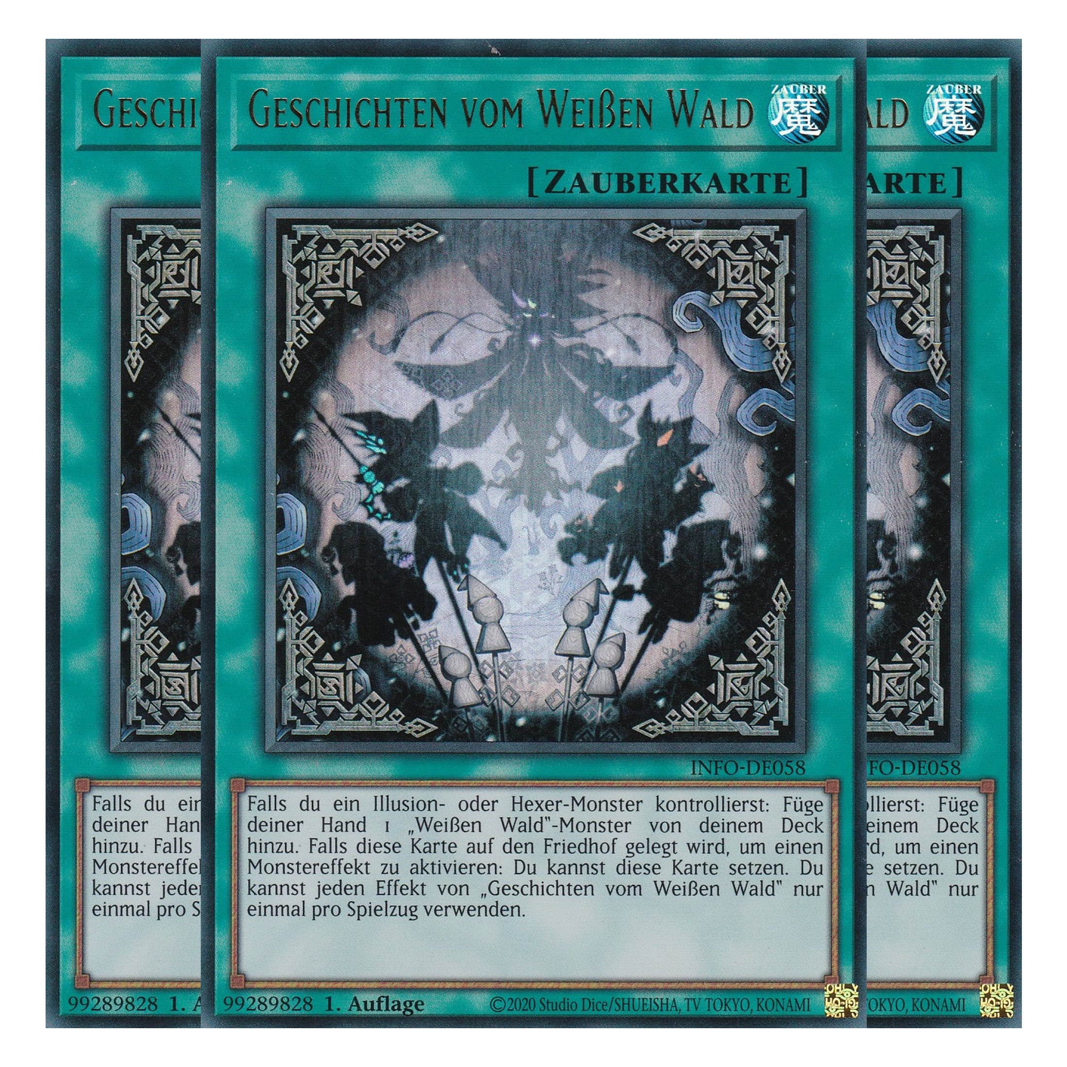 Geschichten vom Weißen Wald - INFO-DE058 - Ultra Rare - Deutsch - 1. Auflage - The Infinite Forbidden - Playset (3 Kopien) - Yu-Gi-Oh!