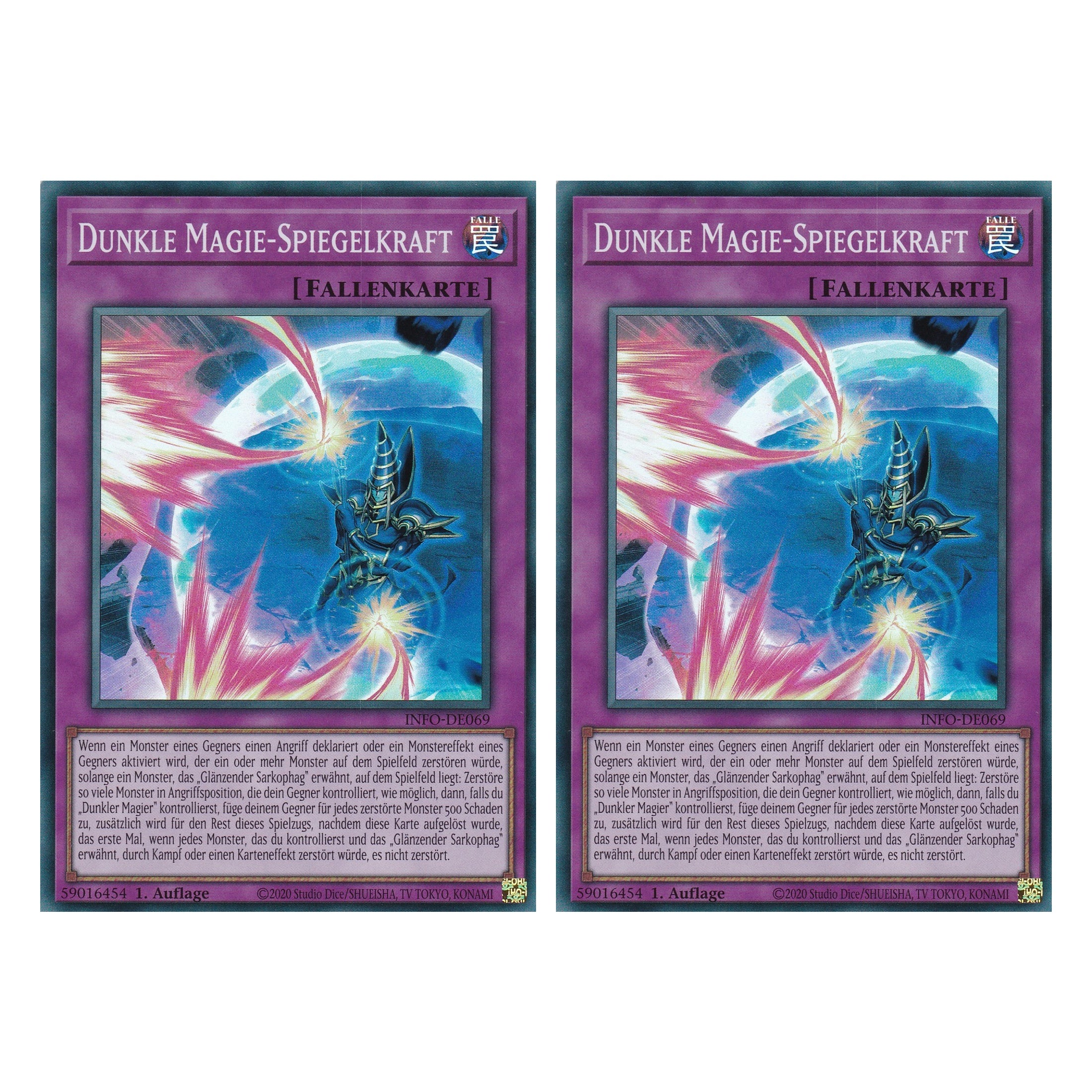 Dunkler Magie-Spiegelkraft - INFO-DE069 - Super Rare - Deutsch - 1. Auflage - The Infinite Forbidden - Duo Set (2 Stück) - Yu-Gi-Oh!