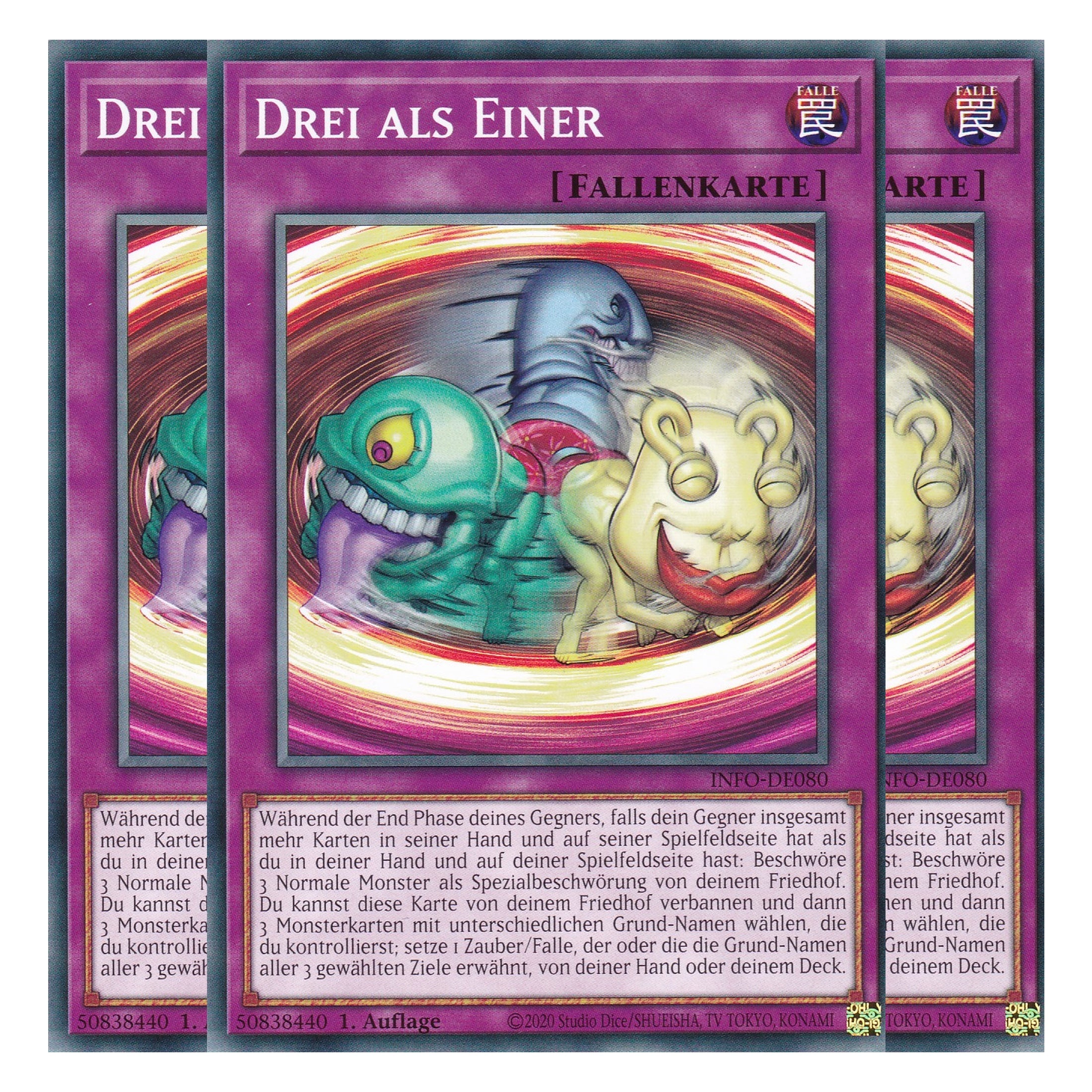 Drei als Einer - INFO-DE080 - Common - Deutsch - 1. Auflage - The Infinite Forbidden - Playset (3 Kopien) - Yu-Gi-Oh!