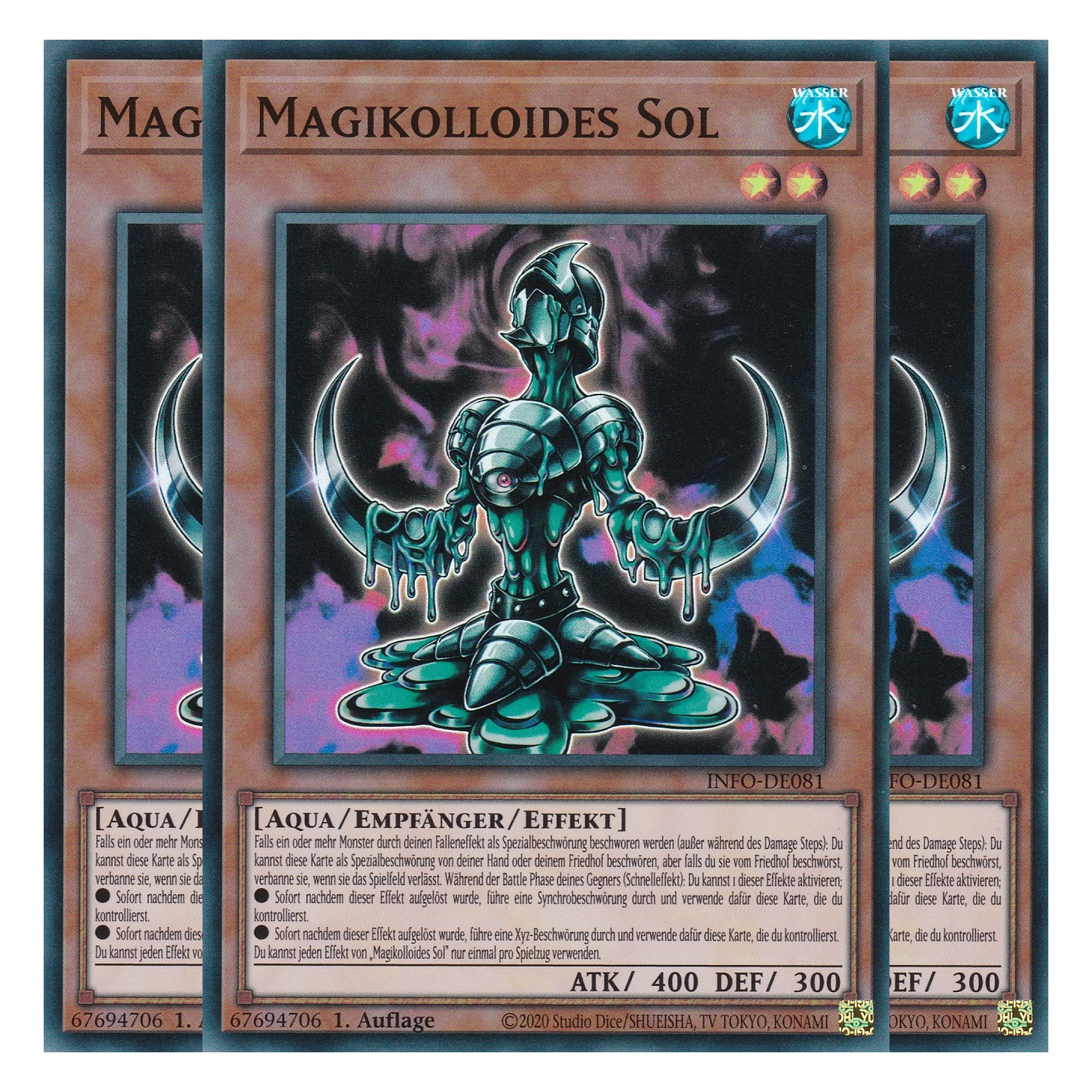 Magikolloides Sol - INFO-DE081 - Super Rare - Deutsch - 1. Auflage - The Infinite Forbidden - Playset (3 Kopien) - Yu-Gi-Oh!