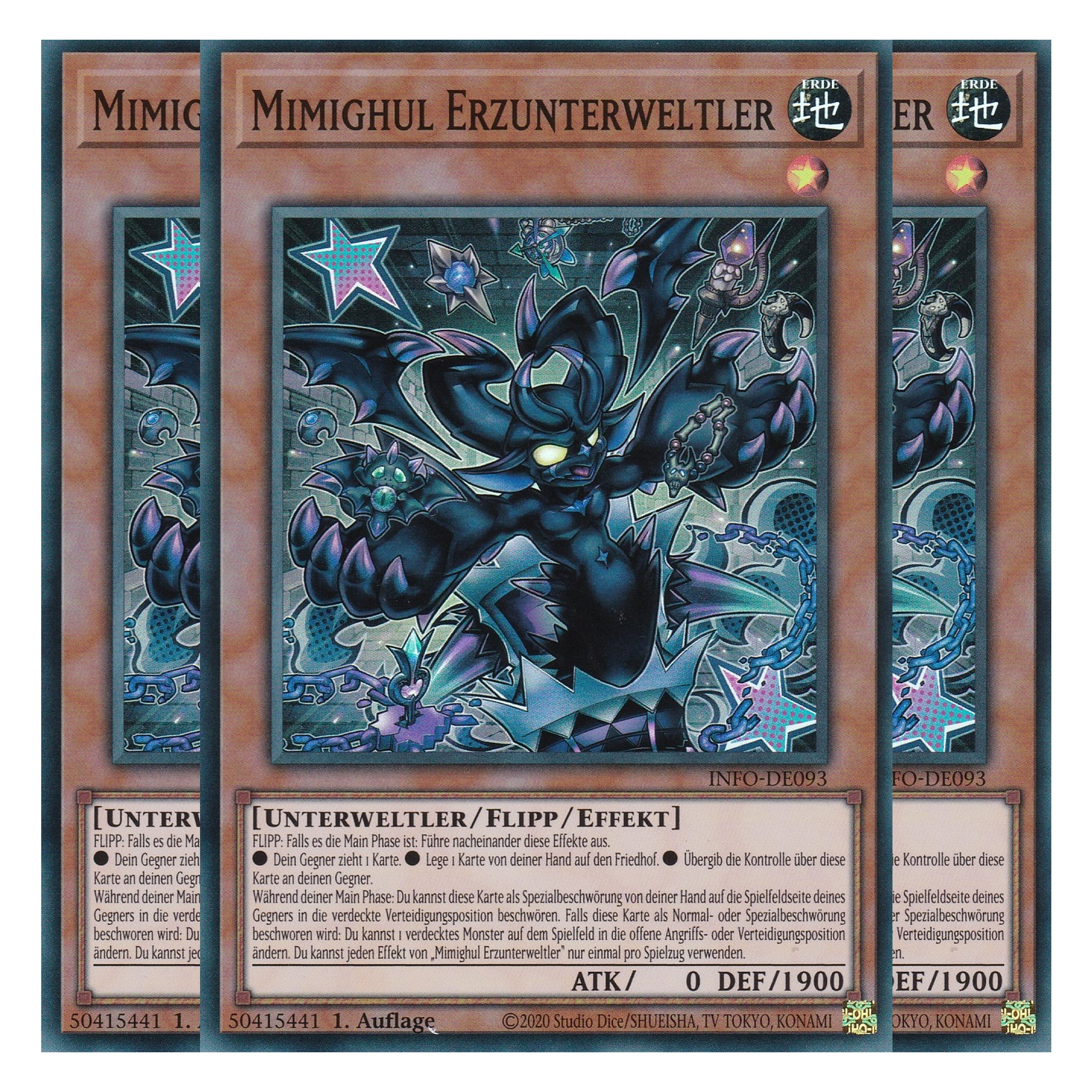 Mimighul Erzunterweltler - INFO-DE093 - Super Rare - Deutsch - 1. Auflage - The Infinite Forbidden - Playset (3 Kopien) - Yu-Gi-Oh!