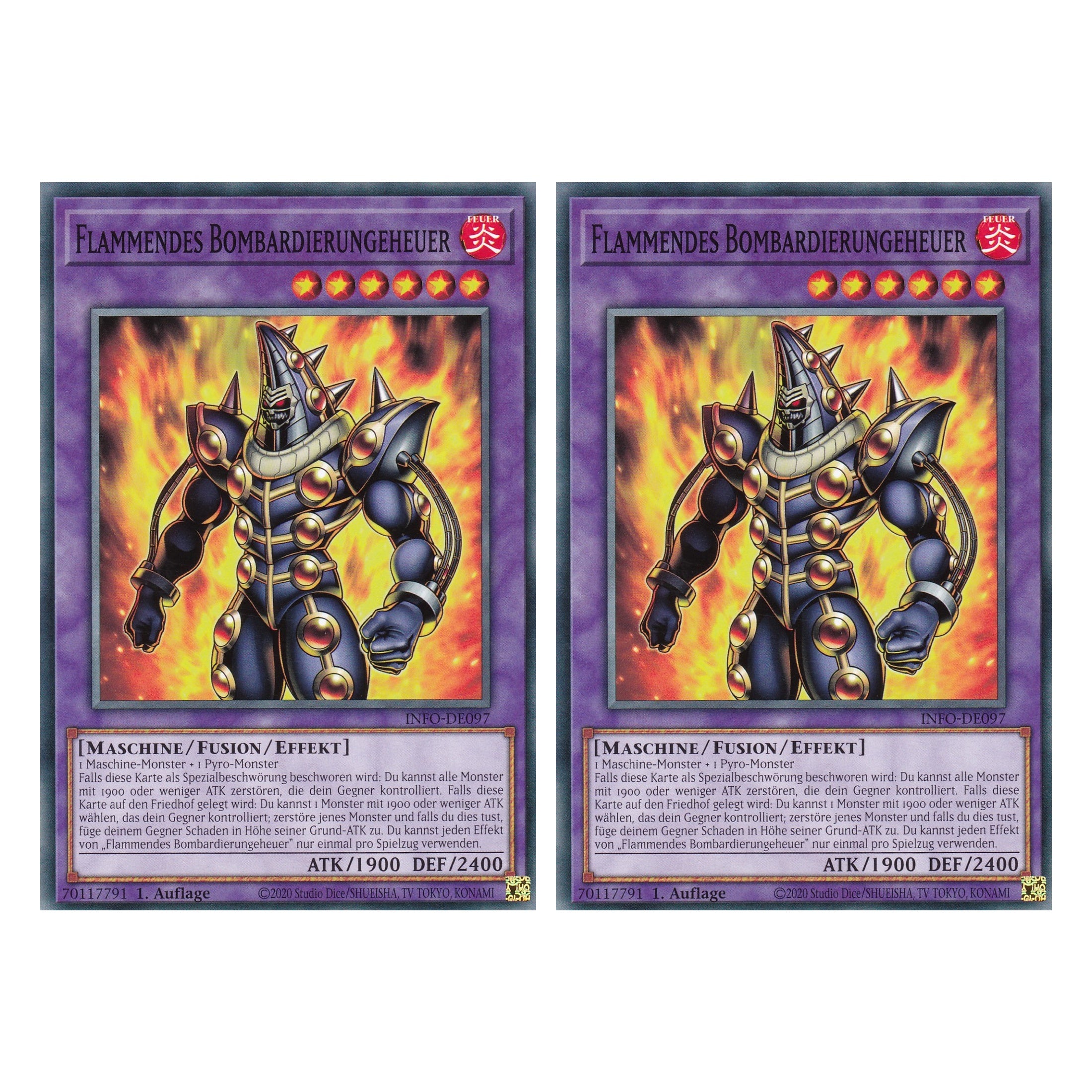 Flammendes Bombardierungeheuer - INFO-DE097 - Common - Deutsch - 1. Auflage - The Infinite Forbidden - Duo Set (2 Stück) - Yu-Gi-Oh!