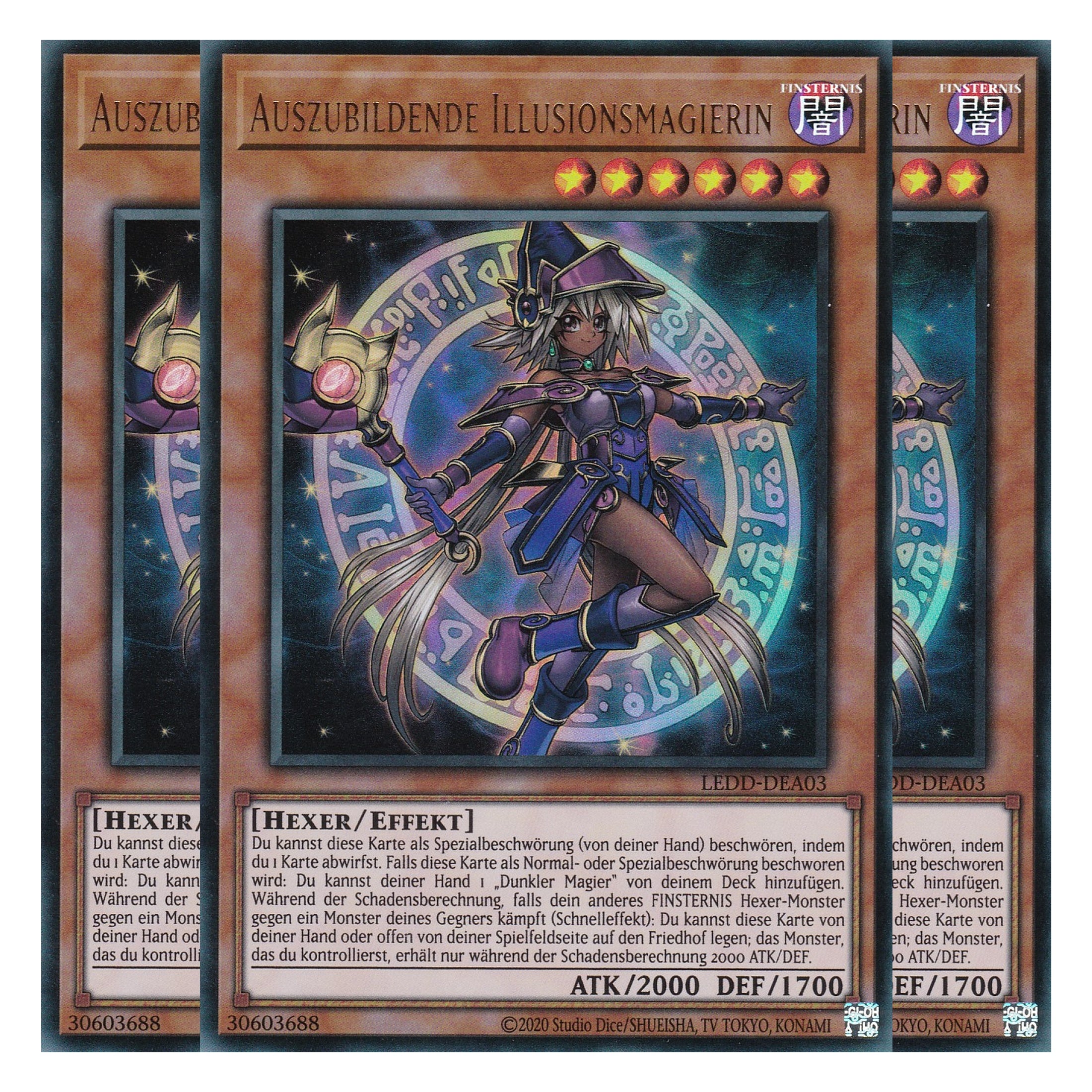 Auszubildende Illusionsmagierin - LEDD-DEA03 - Ultra Rare - Deutsch - 1. Auflage  - Legendary Dragon Decks - Yu-Gi-Oh! - Playset (3 Kopien)