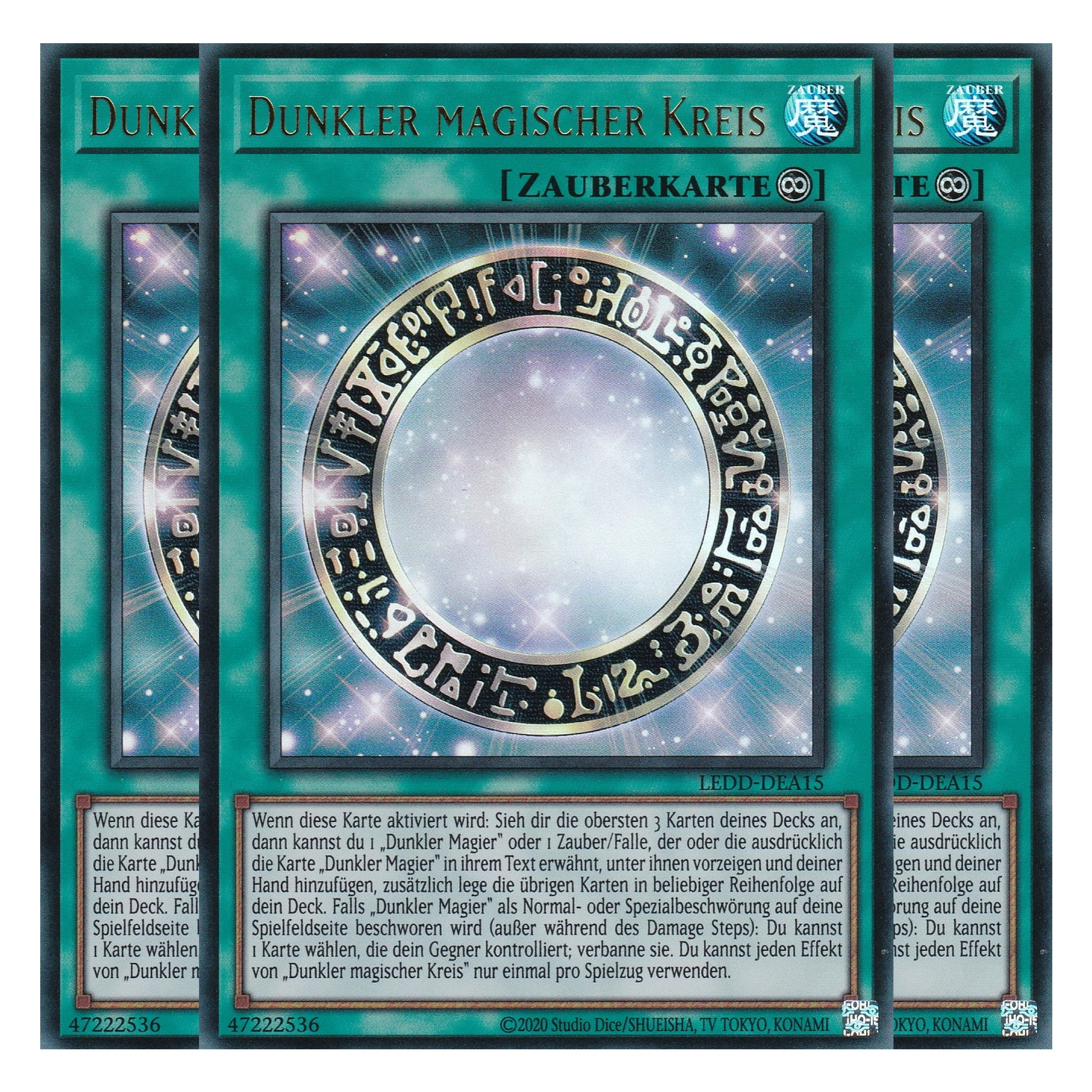 Dunkler magischer Kreis - LEDD-DEA15 - Ultra Rare - Deutsch - 1. Auflage  - Legendary Dragon Decks - Yu-Gi-Oh! - Playset (3 Kopien)