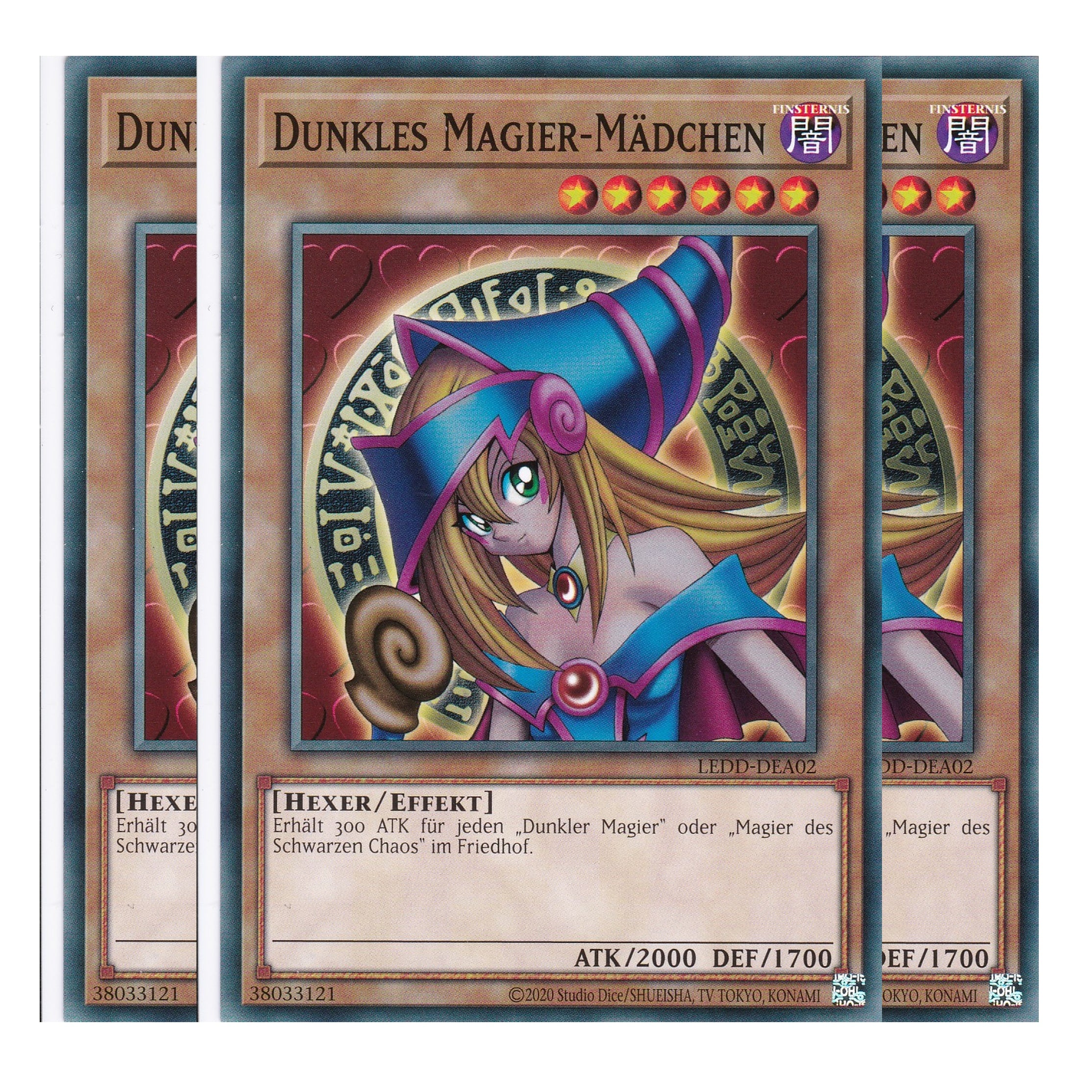 Dunkles Magier-Mädchen - LEDD-DEA02 - Common - Deutsch - 1. Auflage  - Legendary Dragon Decks - Yu-Gi-Oh! - Playset (3 Kopien)