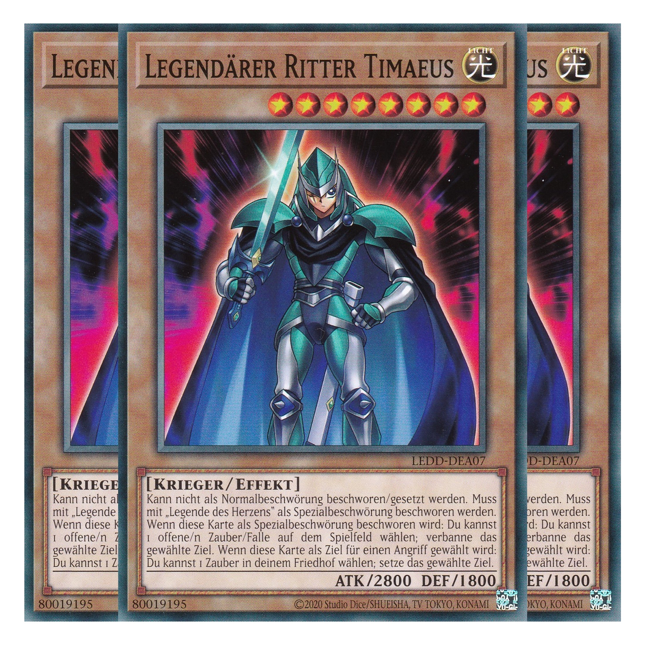 Legendärer Ritter Timaeus - LEDD-DEA07 - Common - Deutsch - 1. Auflage  - Legendary Dragon Decks - Yu-Gi-Oh! - Playset (3 Kopien)