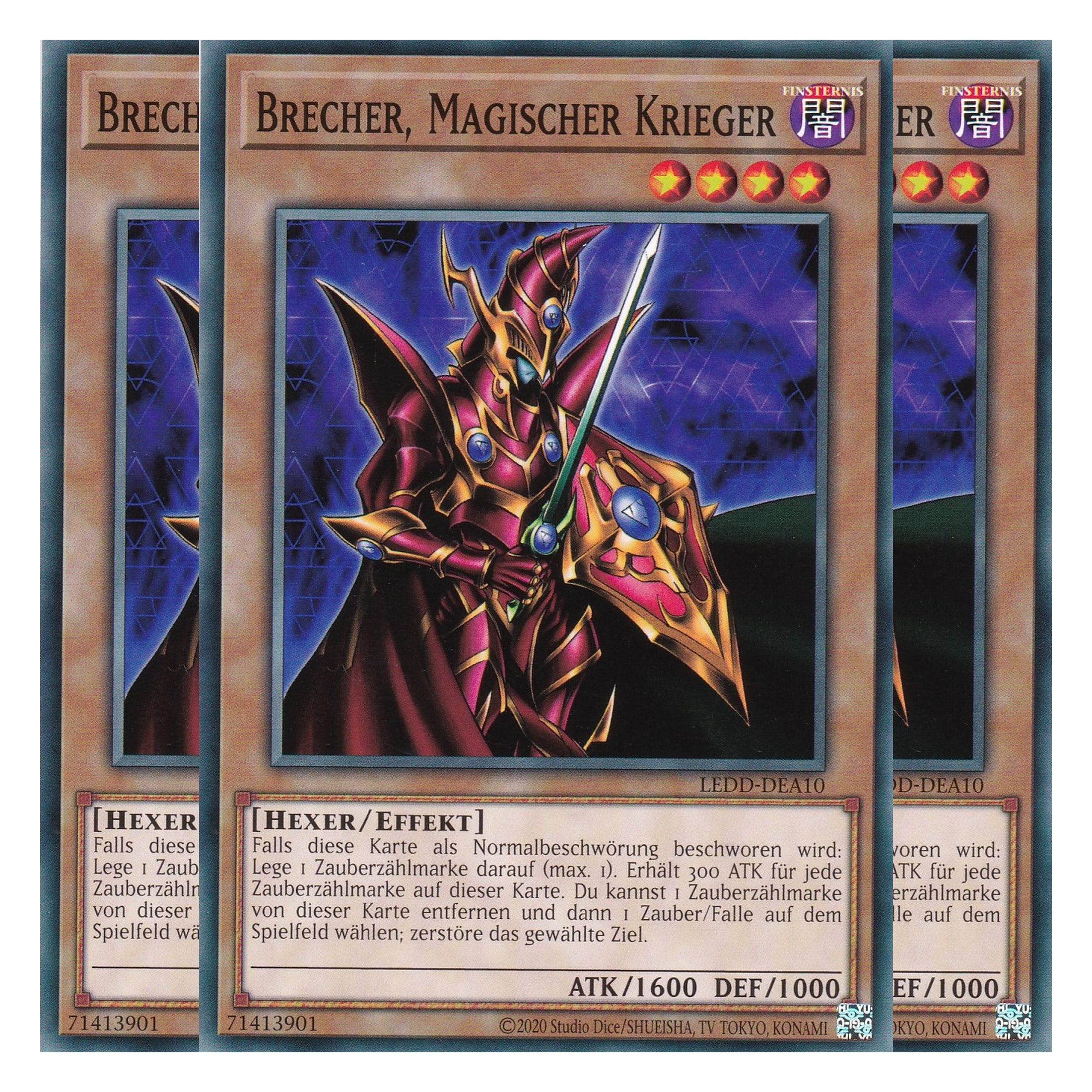 Brecher, Magischer Krieger - LEDD-DEA10 - Common - Deutsch - 1. Auflage  - Legendary Dragon Decks - Yu-Gi-Oh! - Playset (3 Kopien)