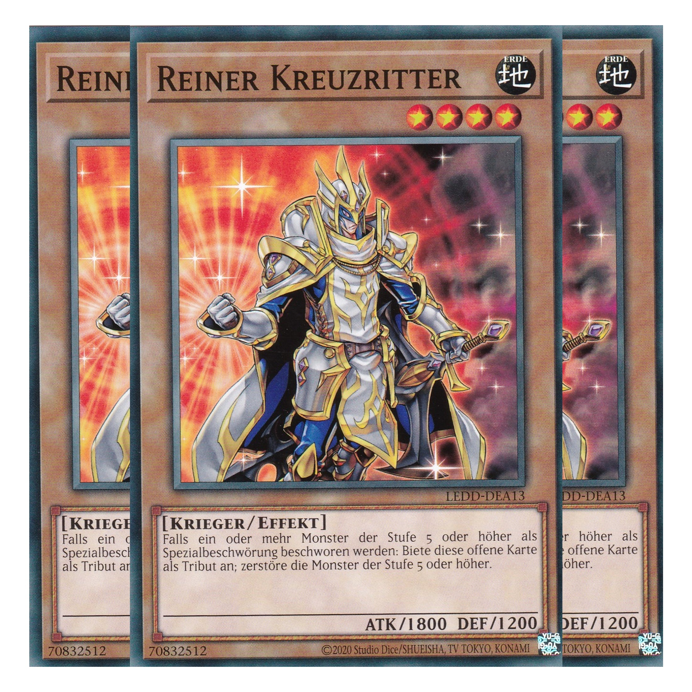 Reiner Kreuzritter - LEDD-DEA13 - Common - Deutsch - 1. Auflage  - Legendary Dragon Decks - Yu-Gi-Oh! - Playset (3 Kopien)