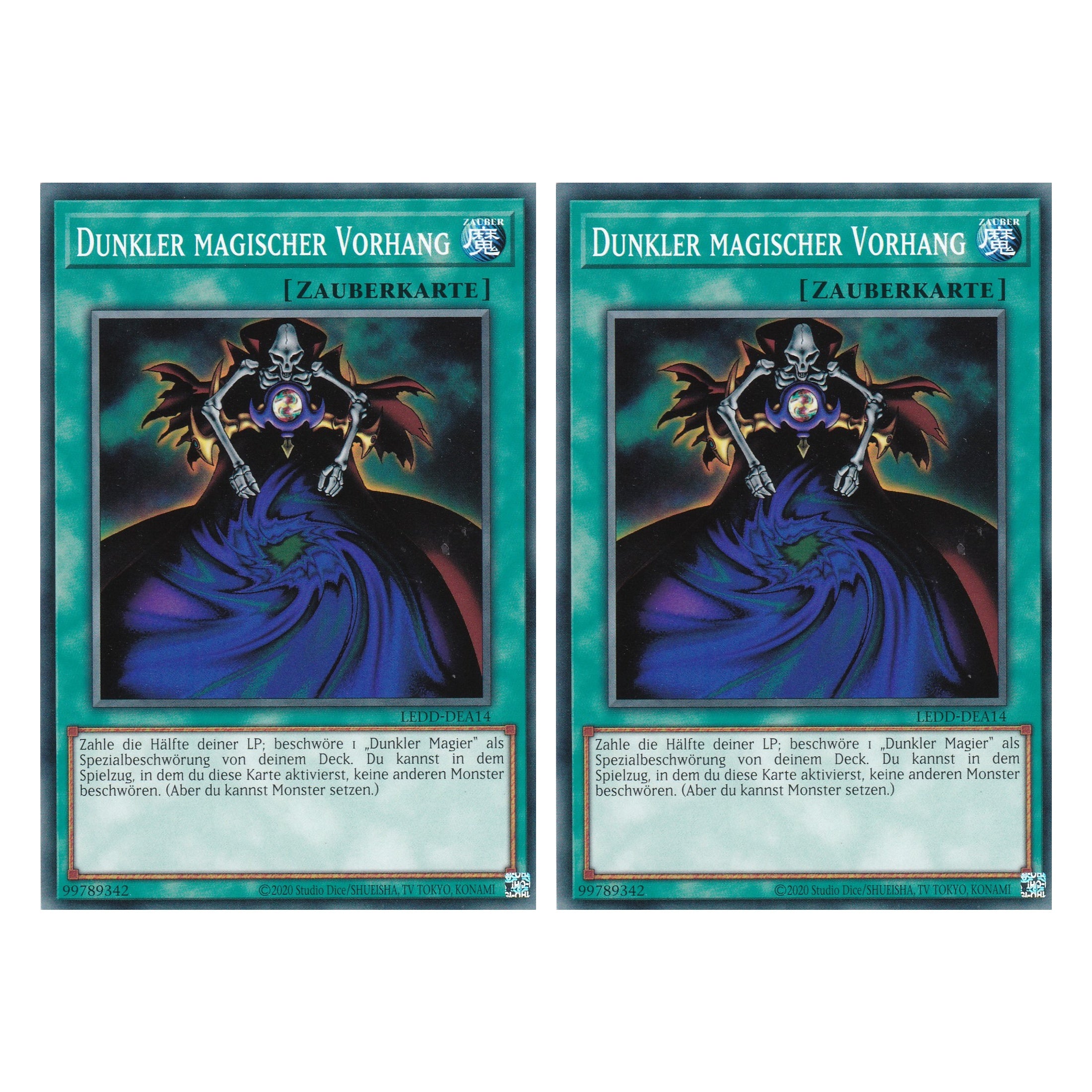 Dunkler magischer Vorhang - LEDD-DEA14 - Common - Deutsch - 1. Auflage  - Legendary Dragon Decks - Yu-Gi-Oh! - Duo Set (2 Stück)
